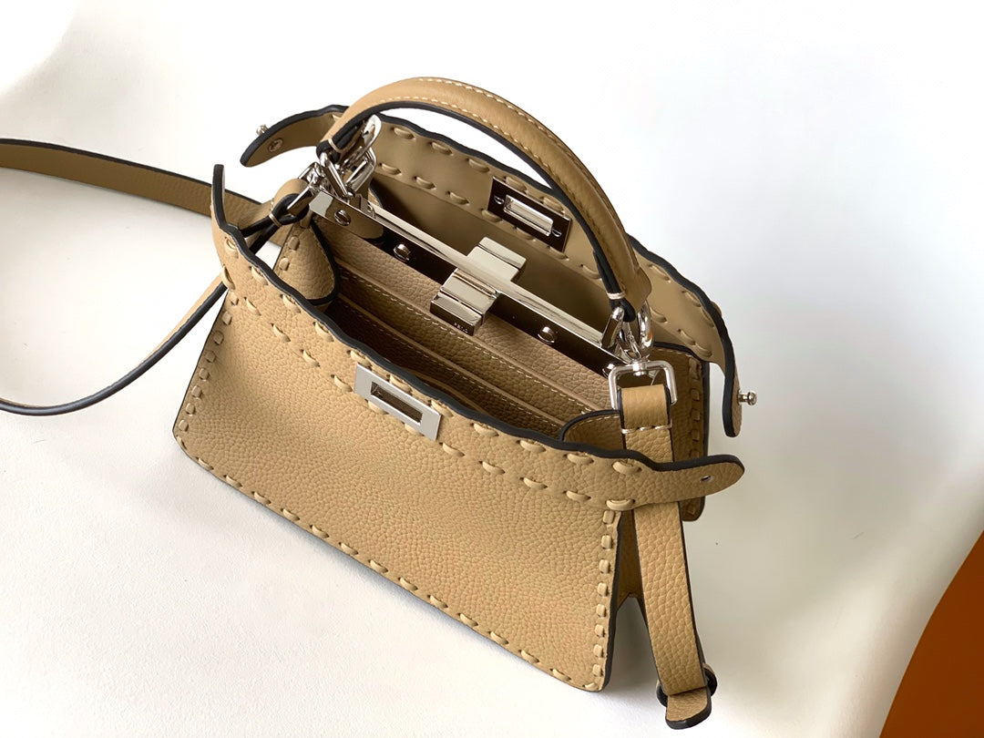 Peekaboo ISeeU Petite 20 Bag Light Brown Leather Shw mysite