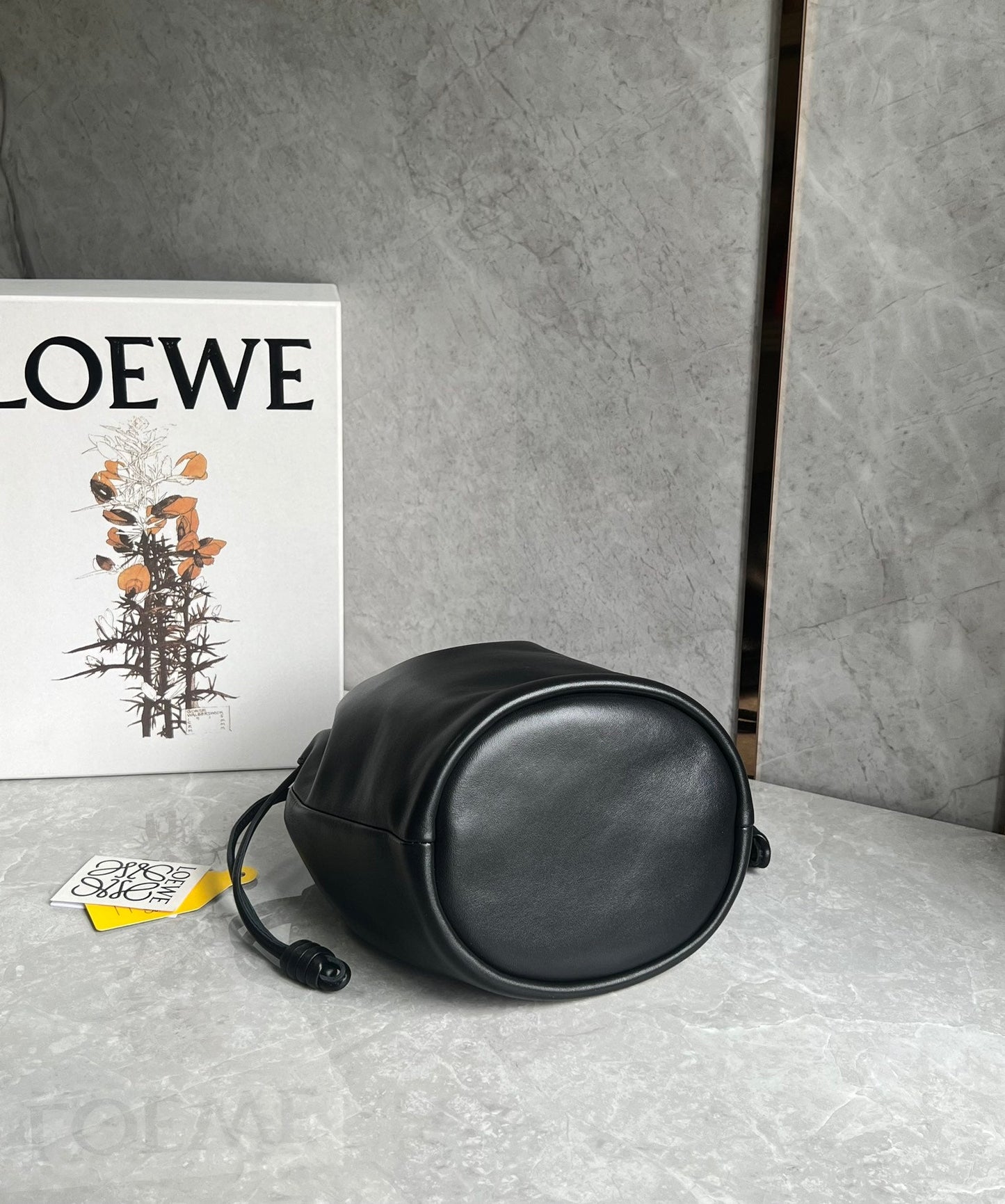 LOE 32 FLAMENCO PURSE BUCKET IN BLACK MELLOW NAPPA LAMBSKIN mysite
