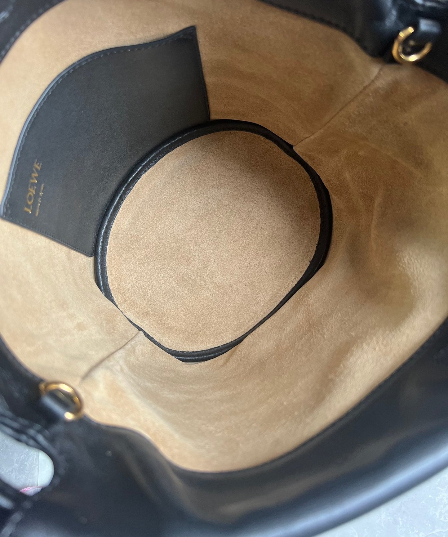 LOE 32 FLAMENCO PURSE BUCKET IN BLACK MELLOW NAPPA LAMBSKIN mysite