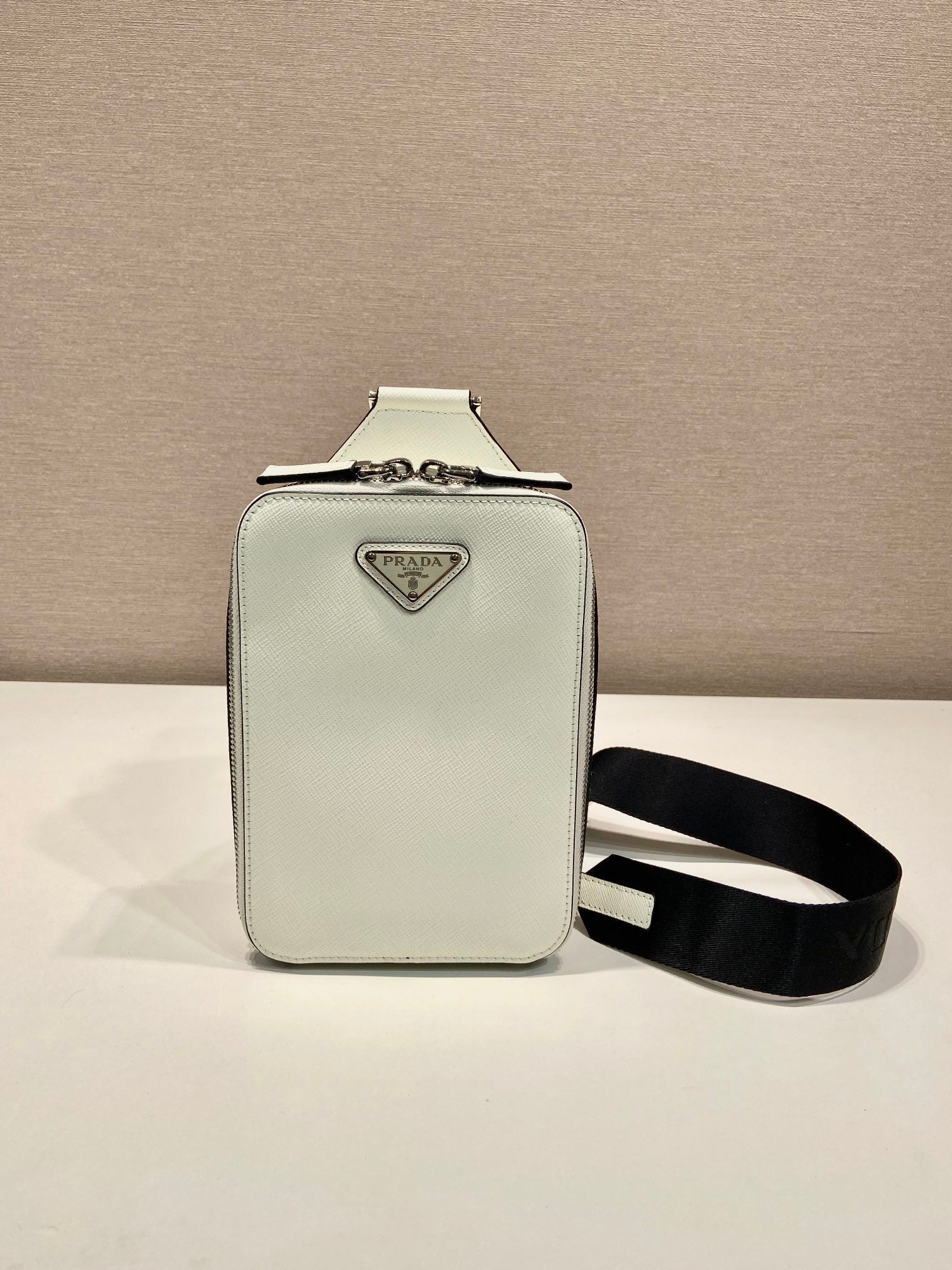 CHEST BAG 20 IN WHITE SAFFIANO LEATHER mysite