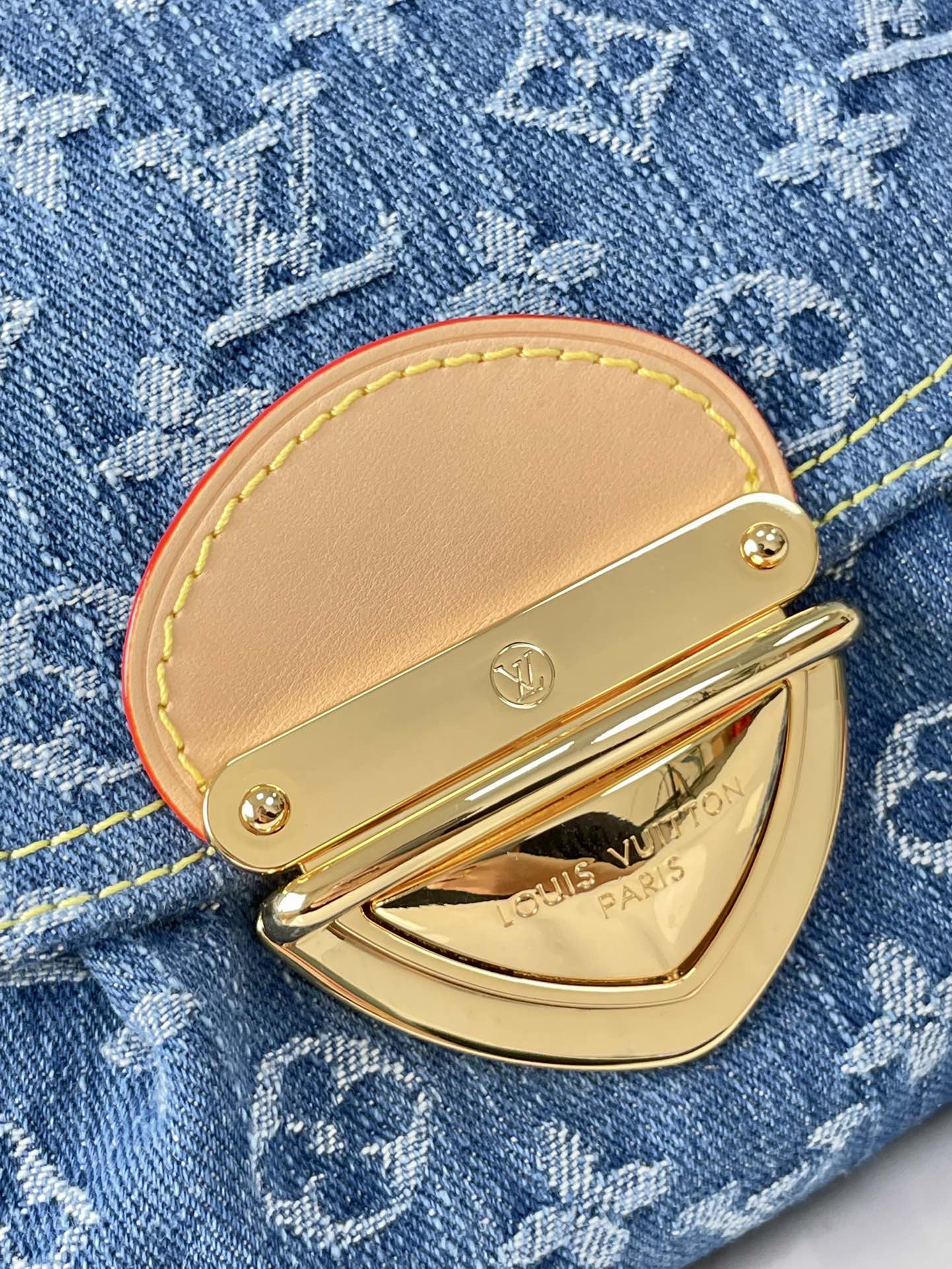 SUNSET 27 IN BLUE MONOGRAM DENIM GOLD BUCKLE mysite