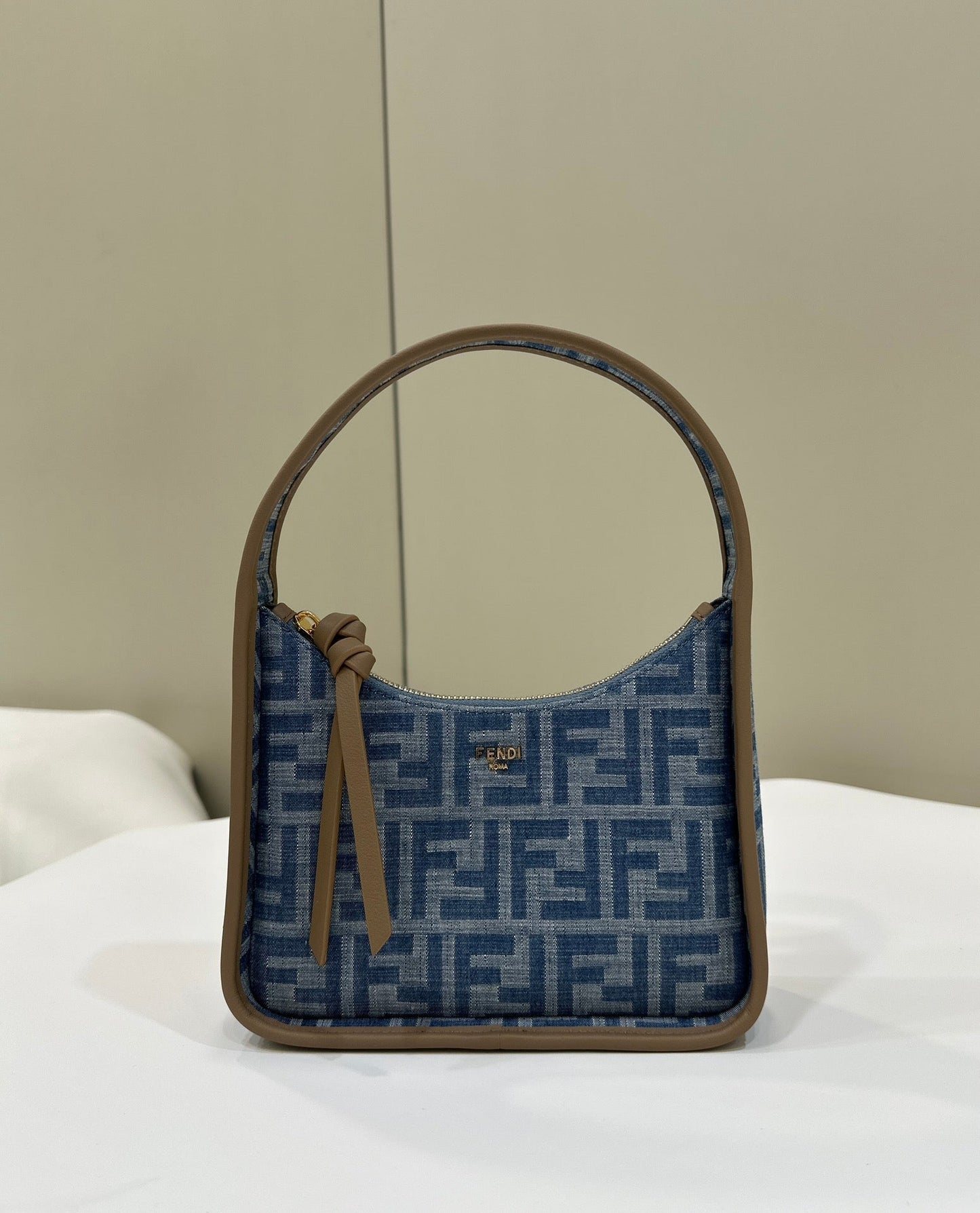 FENDI MEDIUM 27 BAG IN TRUE BLUE MONOGRAM DENIM GOLD HARDWARE mysite
