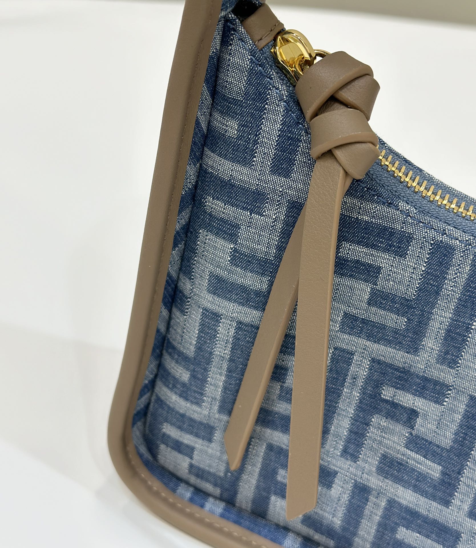 FENDI MEDIUM 27 BAG IN TRUE BLUE MONOGRAM DENIM GOLD HARDWARE mysite