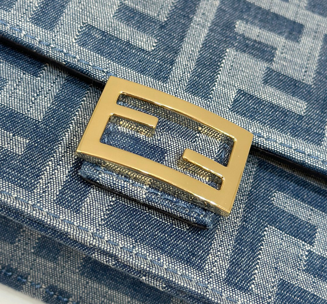 BAGUETTE MINI 21 BAG IN CERULEAN BLUE MONOGRAM DENIM WITH GOLD HARDWARE mysite