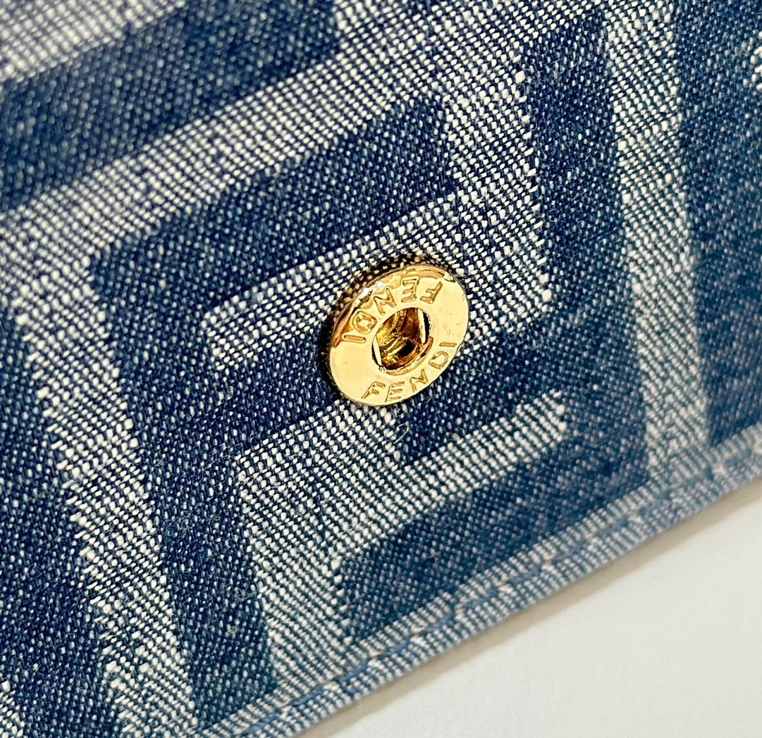 BAGUETTE MINI 21 BAG IN CERULEAN BLUE MONOGRAM DENIM WITH GOLD HARDWARE mysite