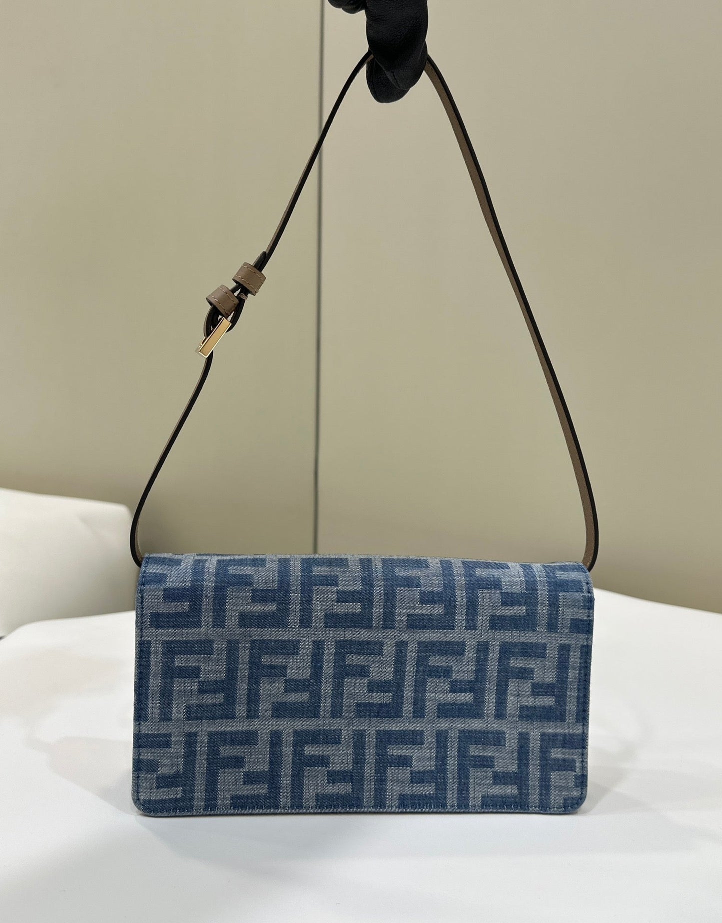 BAGUETTE MINI 21 BAG IN CERULEAN BLUE MONOGRAM DENIM WITH GOLD HARDWARE mysite