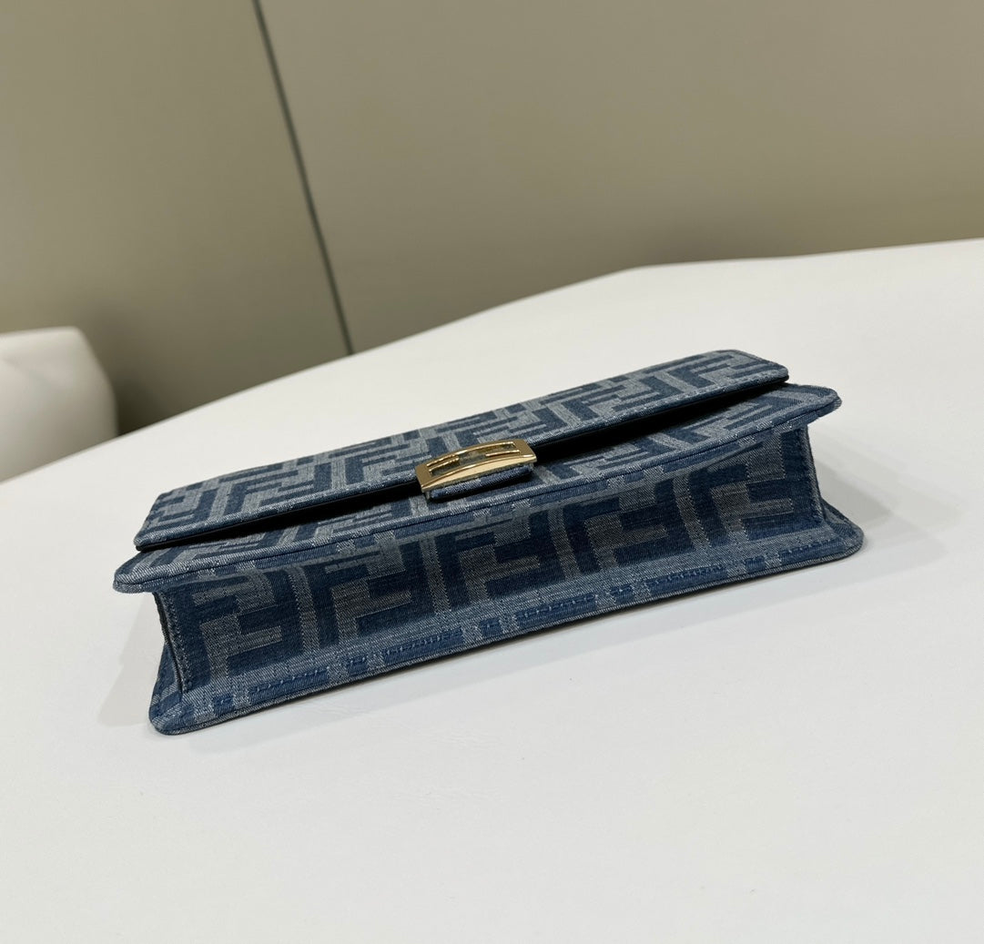 BAGUETTE MINI 21 BAG IN CERULEAN BLUE MONOGRAM DENIM WITH GOLD HARDWARE mysite