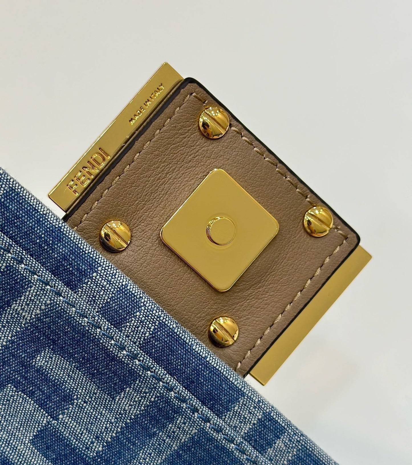 BAGUETTE MINI 19 BAG IN CERULEAN BLUE MONOGRAM DENIM WITH GOLD HARDWARE mysite