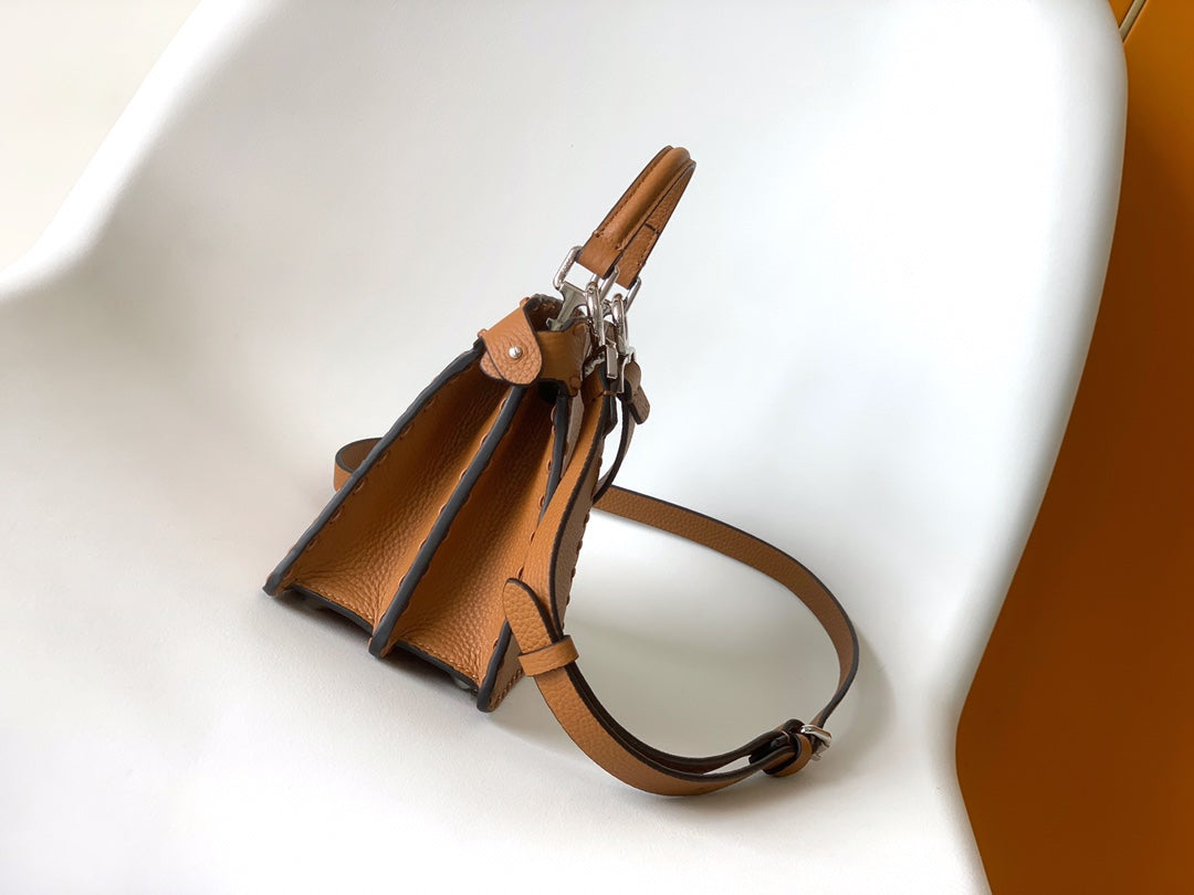 Peekaboo ISeeU Petite 20 Bag Tan Leather Shw mysite