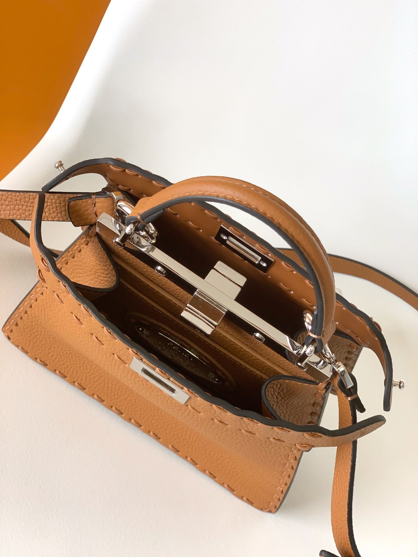 Peekaboo ISeeU Petite 20 Bag Tan Leather Shw mysite