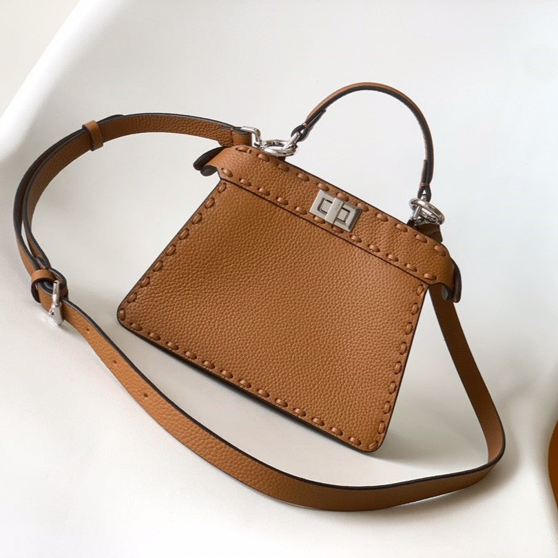 Peekaboo ISeeU Petite 20 Bag Tan Leather Shw mysite