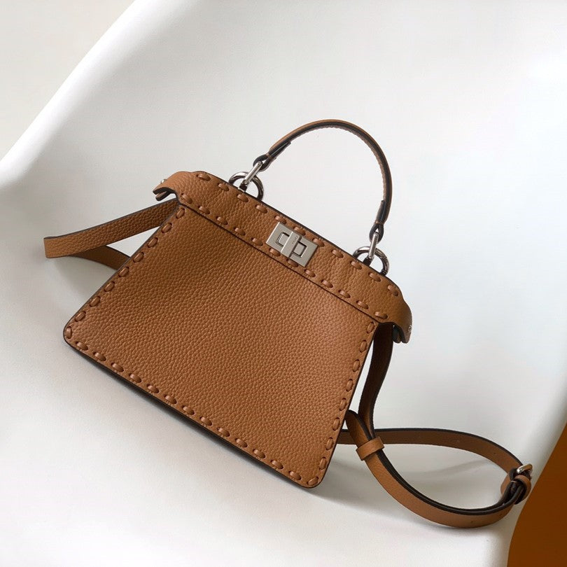 Peekaboo ISeeU Petite 20 Bag Tan Leather Shw mysite