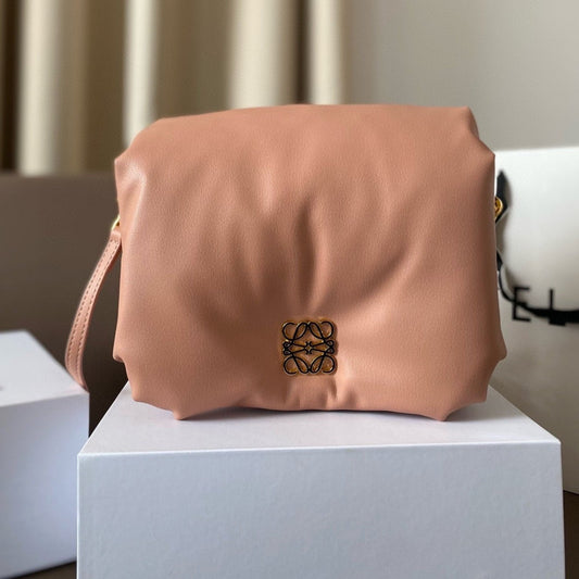 LOE MINI PUFFER GOYA 23 BAG IN CAMEL SHINY NAPPA LAMBSKIN mysite