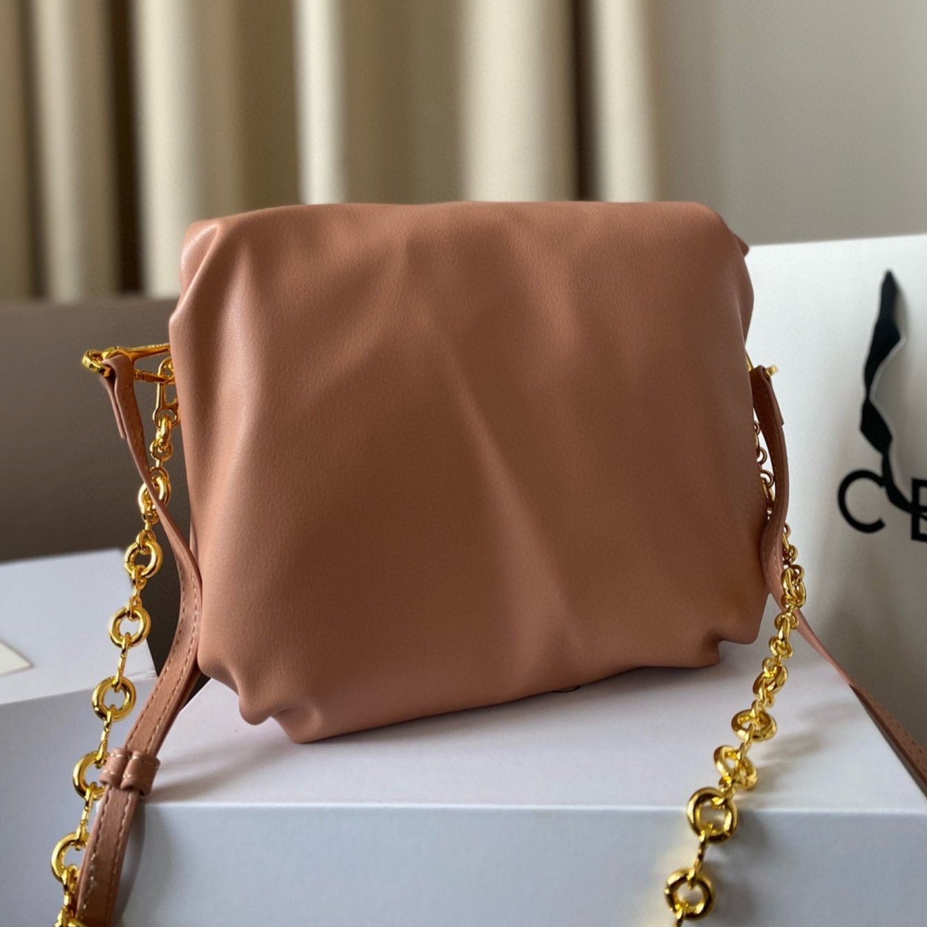 LOE MINI PUFFER GOYA 23 BAG IN CAMEL SHINY NAPPA LAMBSKIN mysite