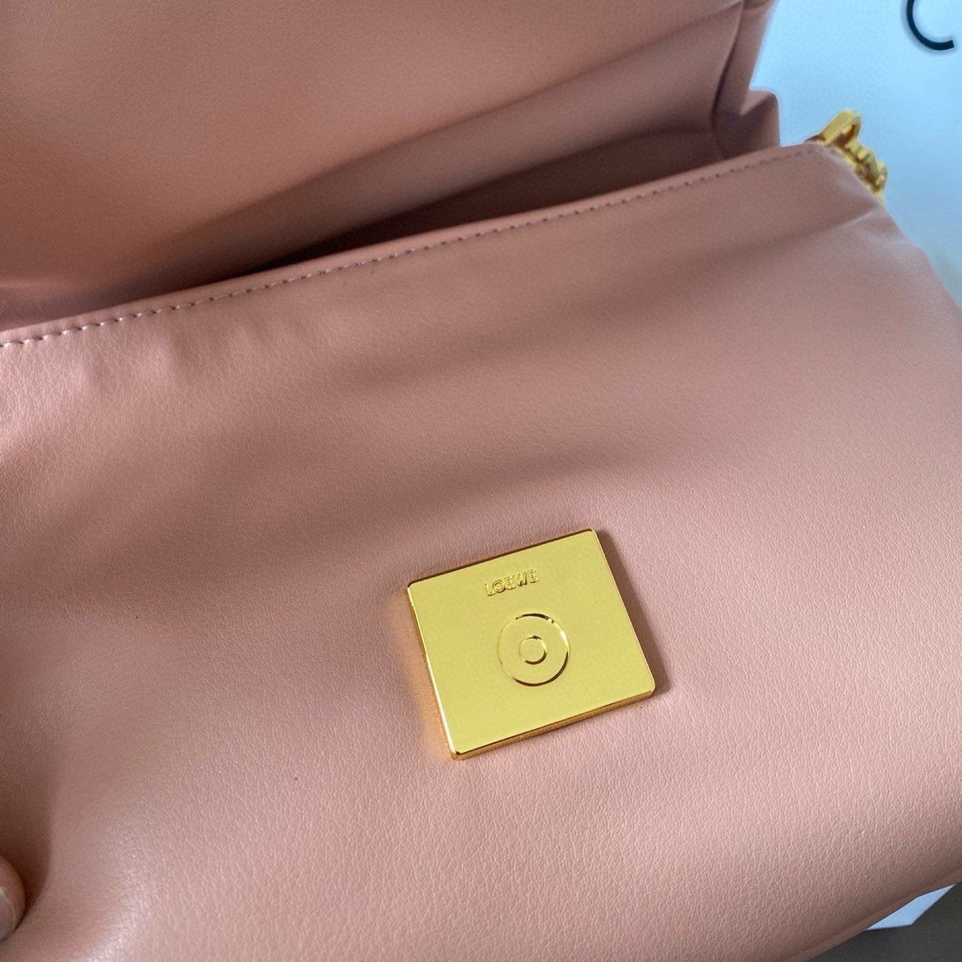 LOE MINI PUFFER GOYA 23 BAG IN CAMEL SHINY NAPPA LAMBSKIN mysite