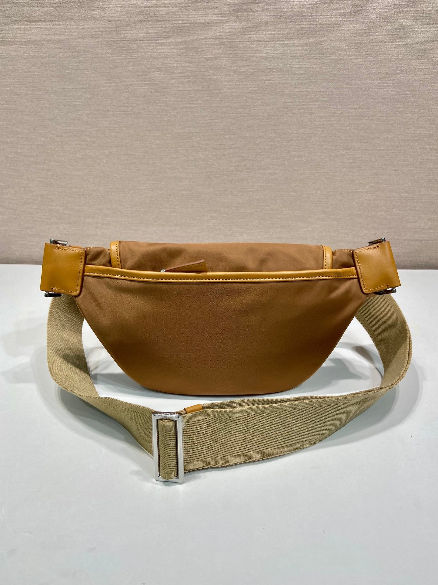 BELT BAG 18 IN SEPIA BROWN RE-NYLON AND CALFSKIN TRIM mysite