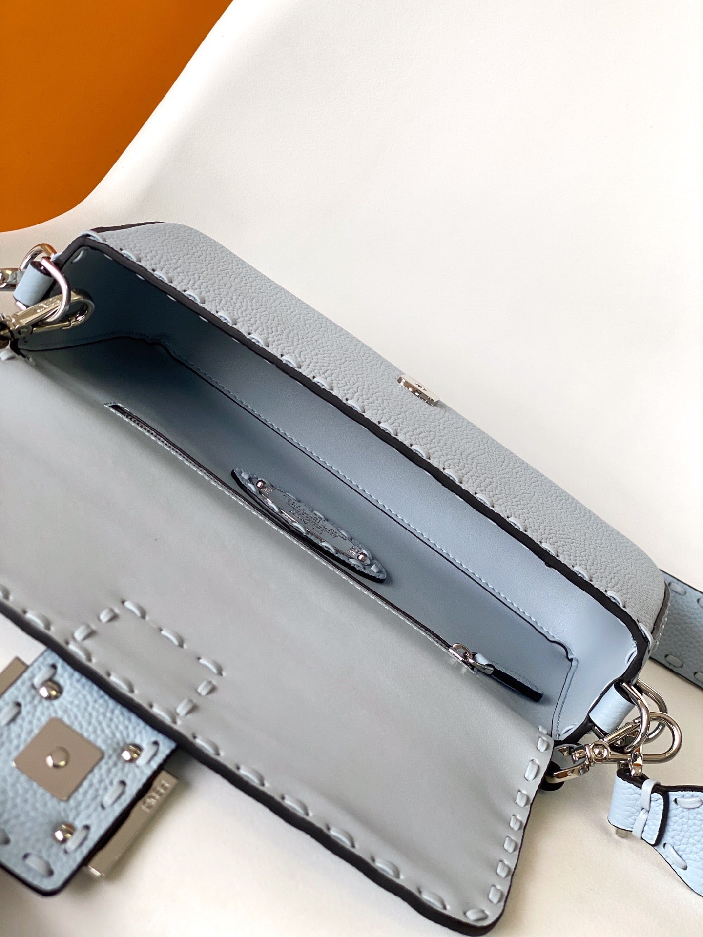 Fend Baguette 27 Bag Baby Blue Calfskin Shw mysite