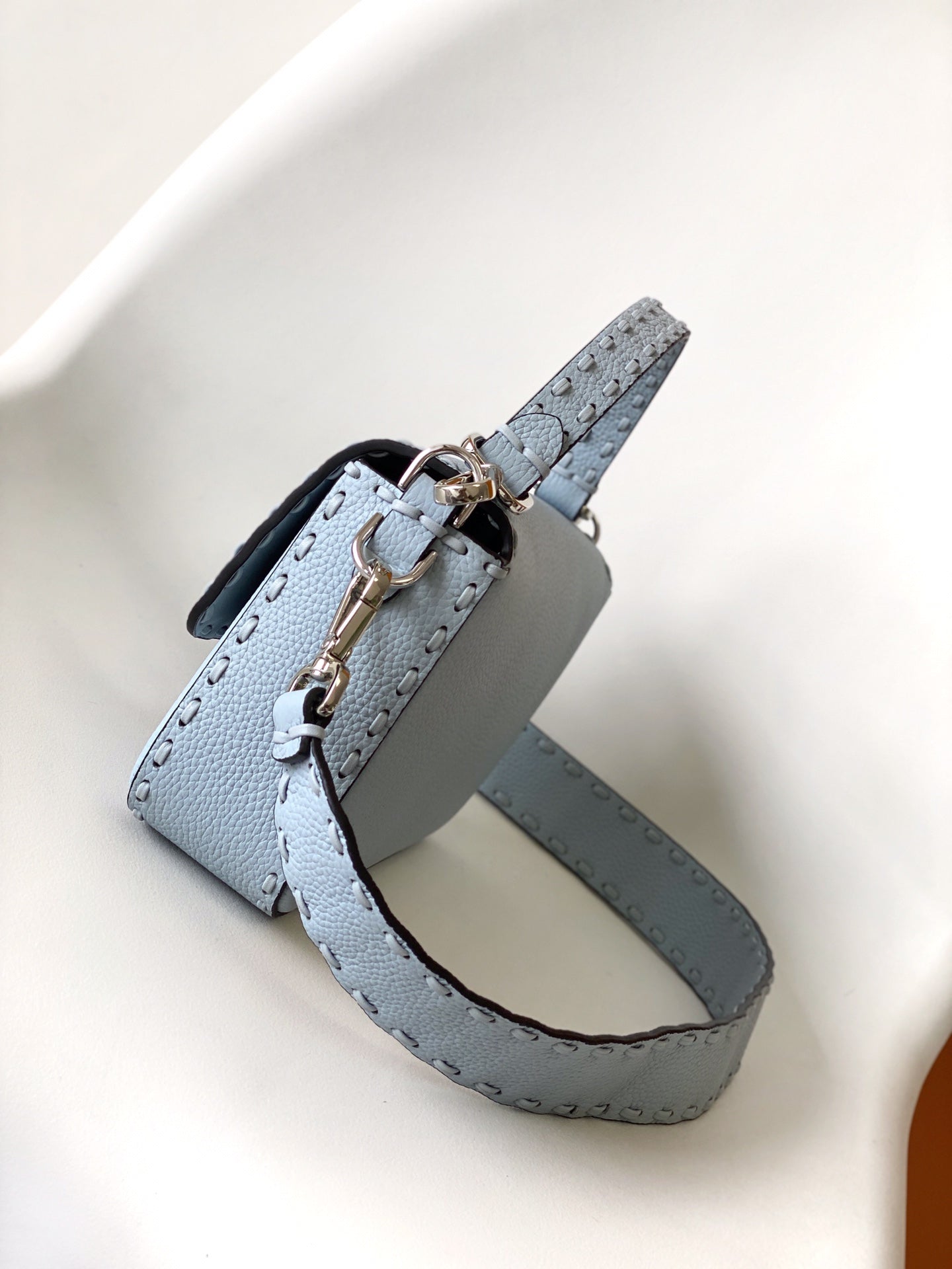 Fend Baguette 27 Bag Baby Blue Calfskin Shw mysite