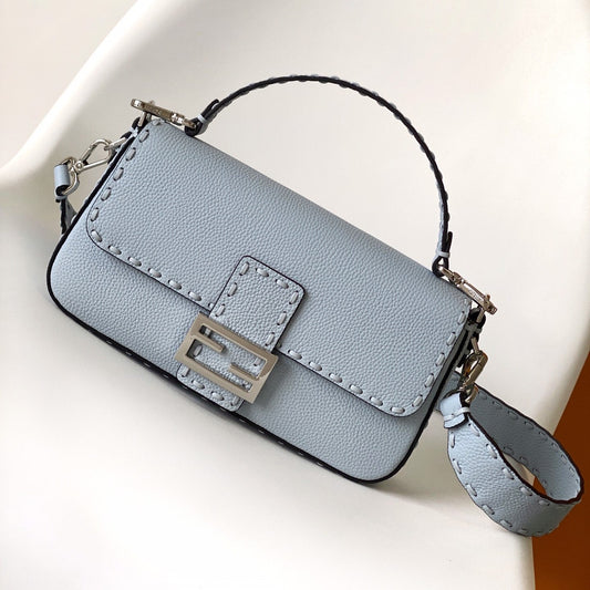 Fend Baguette 27 Bag Baby Blue Calfskin Shw mysite