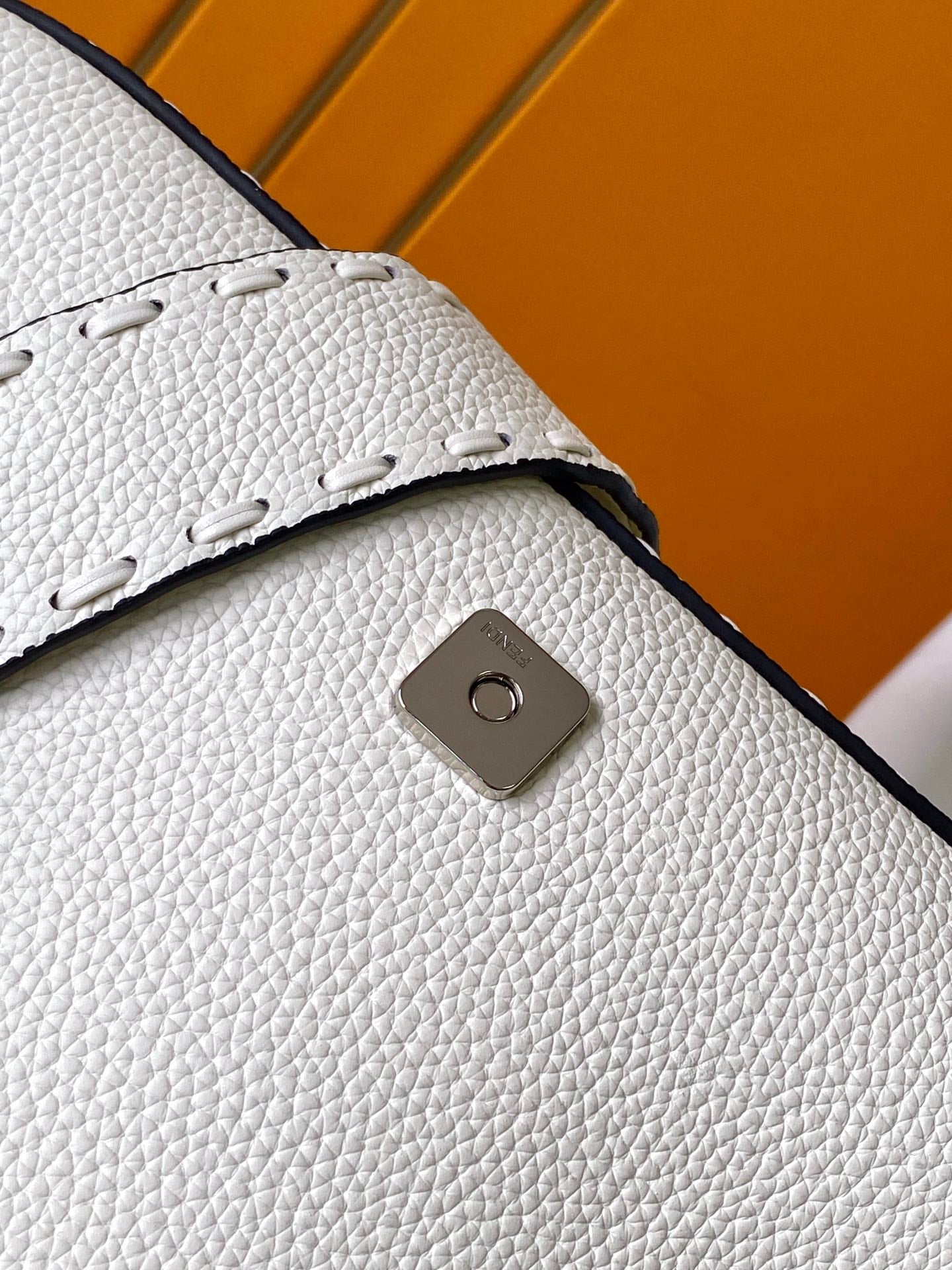 Fend Baguette 27 Bag White Calfskin Shw mysite