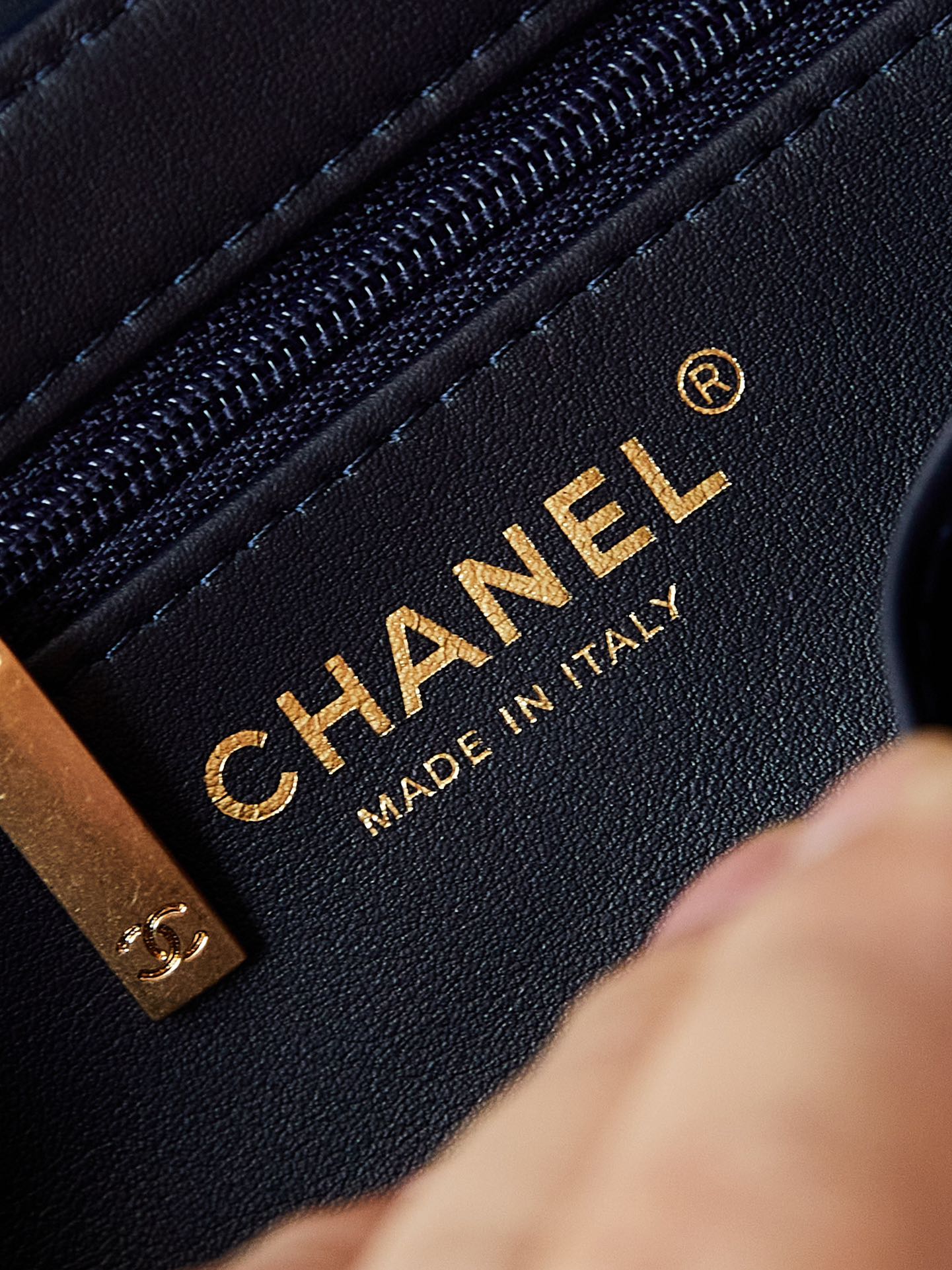 cc 24a nano 19cm kelly shopper bag navy blue lambskin mysite