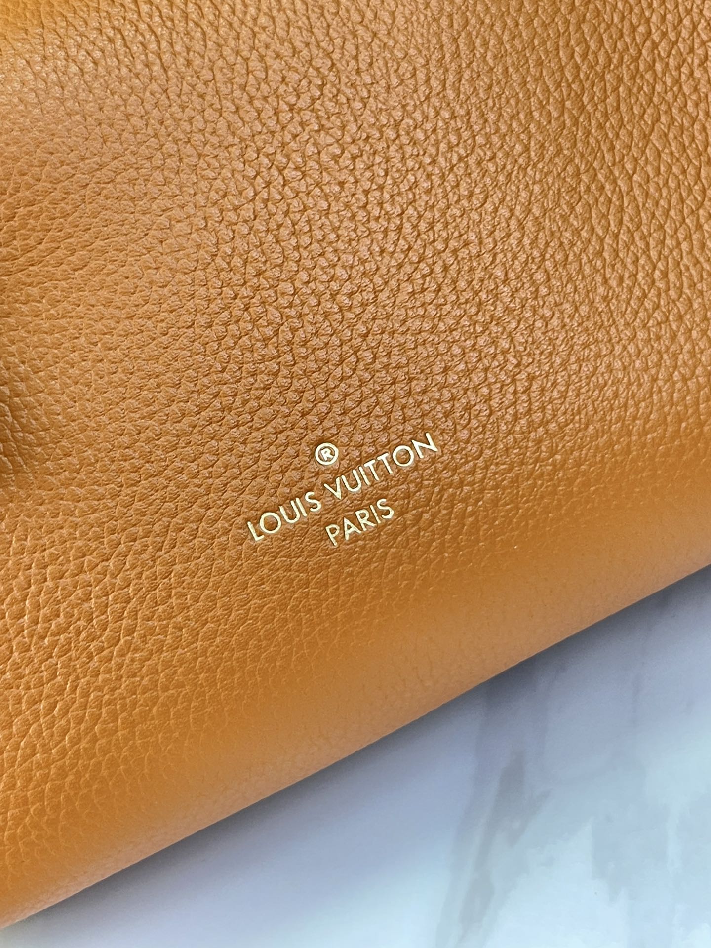 SIDE TRUNK MINI 18 IN ORANGE BROWN CALFSKIN GOLD HARDWARE mysite