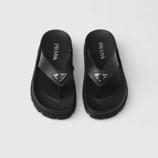 Triangle Logo Rubber Flip Flops mysite
