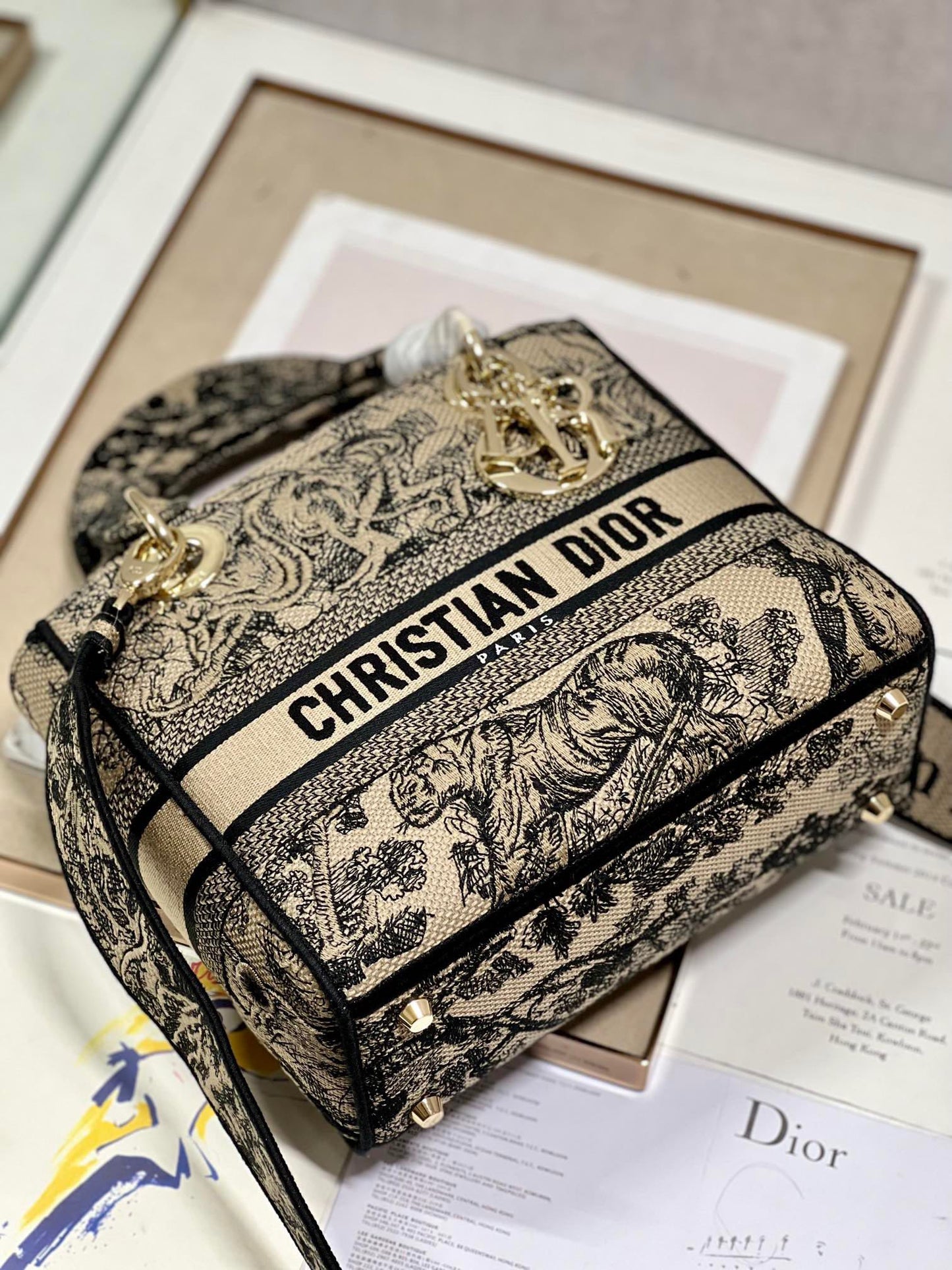 CD Apricot Tiger 24 Lady Dior Bag Canvas 336718 mysite