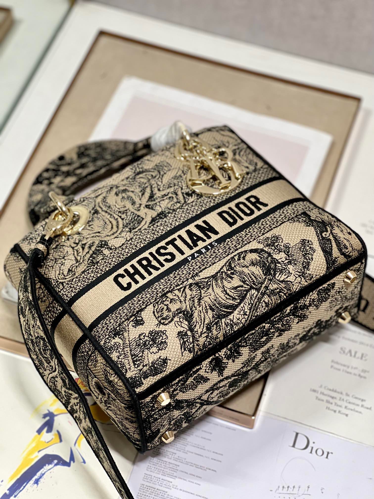 CD Apricot Tiger 24 Lady Dior Bag Canvas 336718 mysite