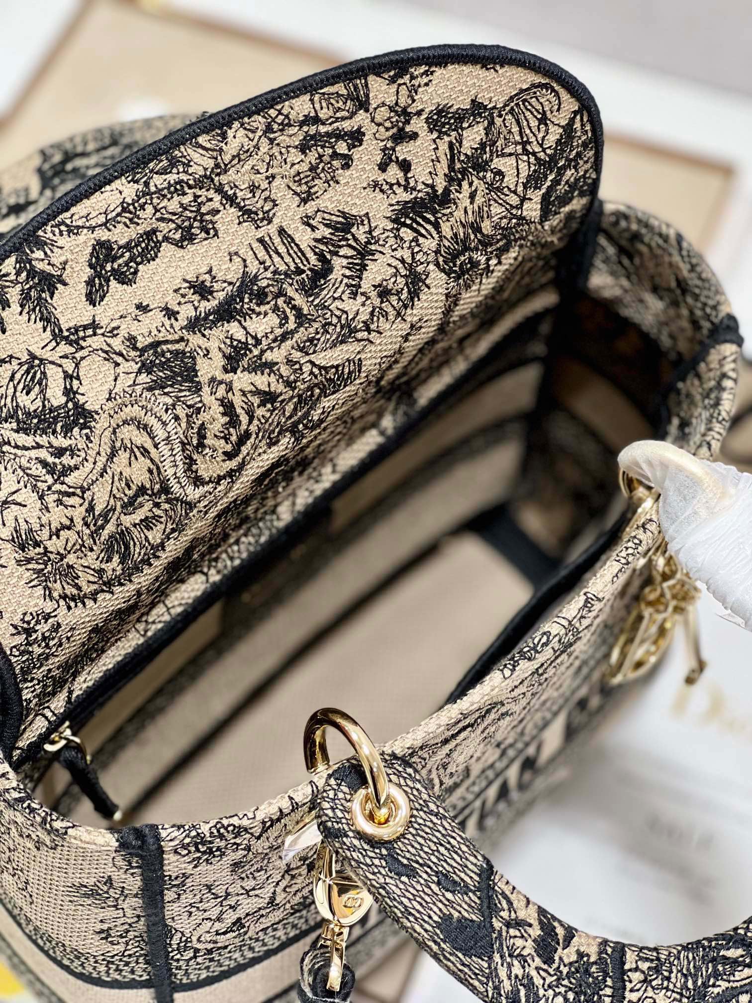 CD Apricot Tiger 24 Lady Dior Bag Canvas 336718 mysite