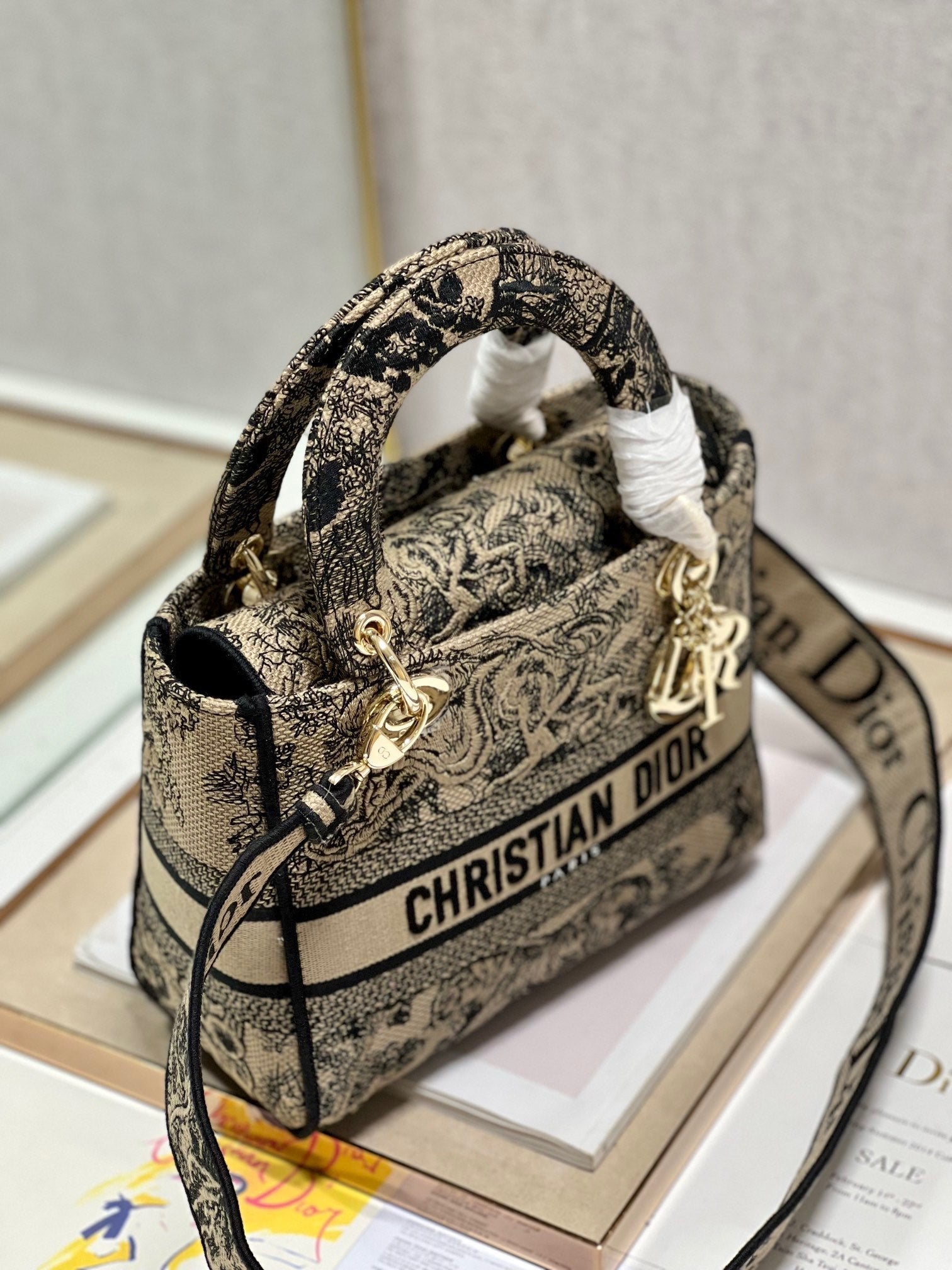 CD Apricot Tiger 24 Lady Dior Bag Canvas 336718 mysite