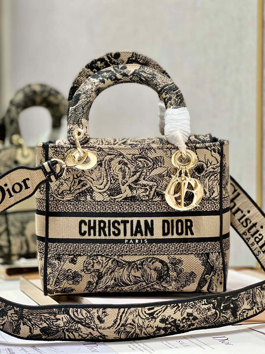 CD Apricot Tiger 24 Lady Dior Bag Canvas 336718 mysite
