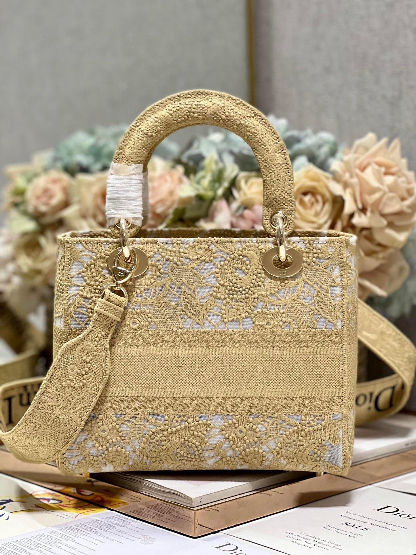 CD Mesh Apricot 24 Lady Dior Bag Canvas 336673 mysite