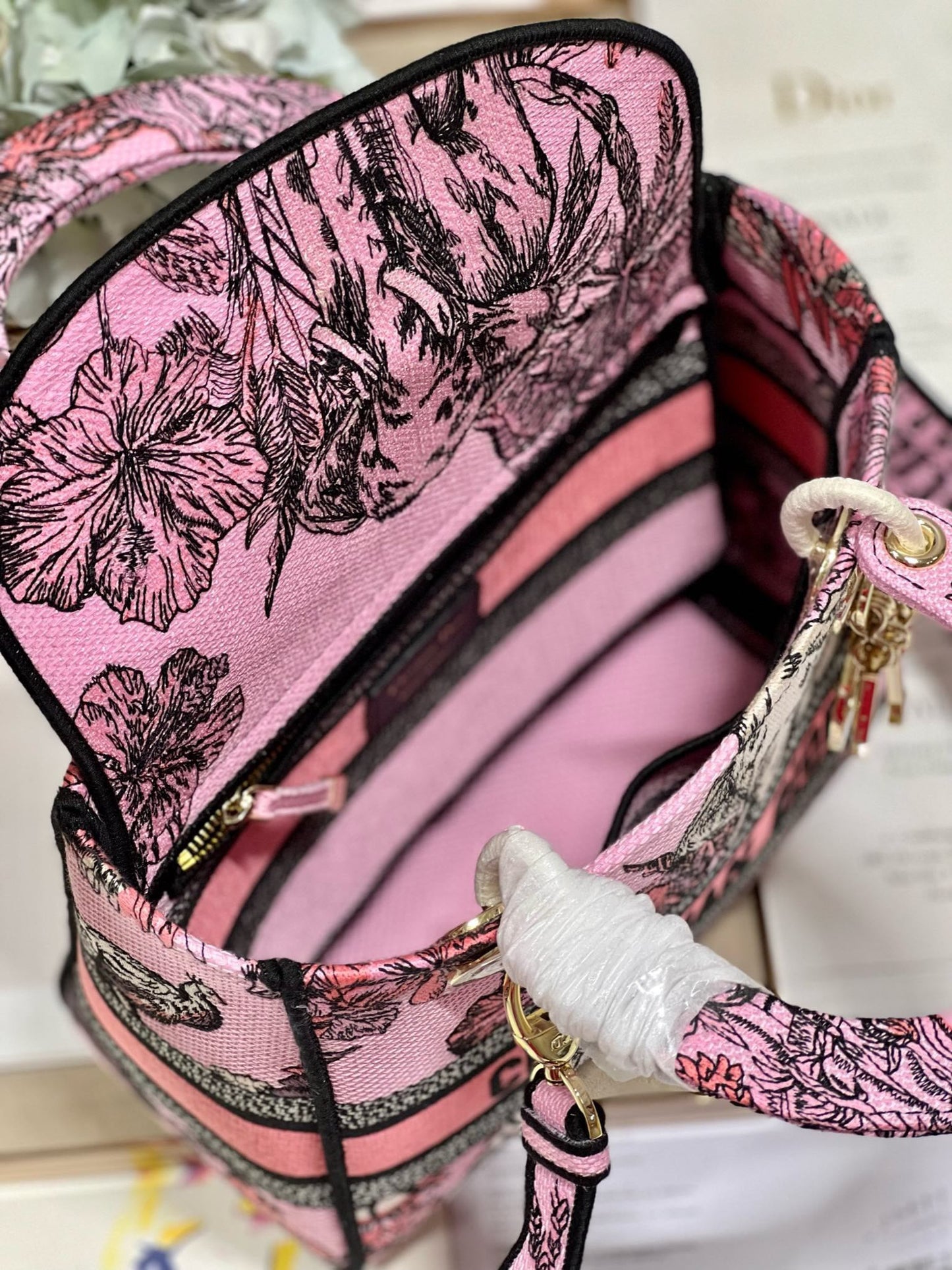 CD Elephant Pink 24 Lady Dior Bag Canvas 336676 mysite