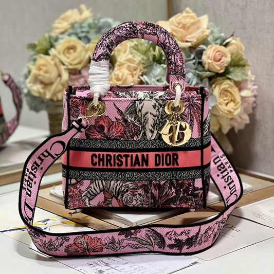 CD Elephant Pink 24 Lady Dior Bag Canvas 336676 mysite
