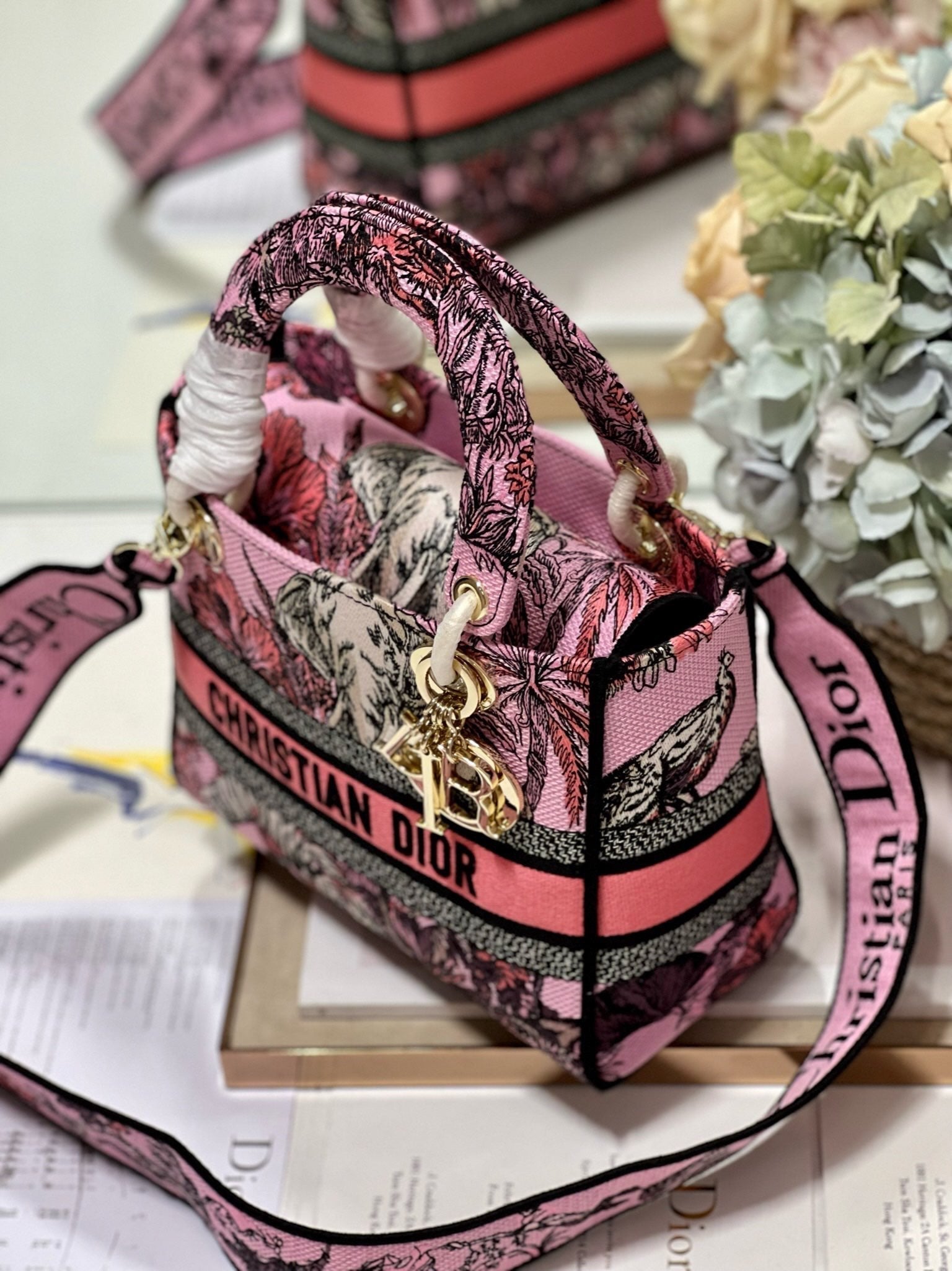 CD Elephant Pink 24 Lady Dior Bag Canvas 336676 mysite