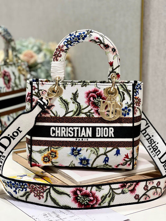 CD Floral White Lady Dior Bag Canvas 336682 mysite