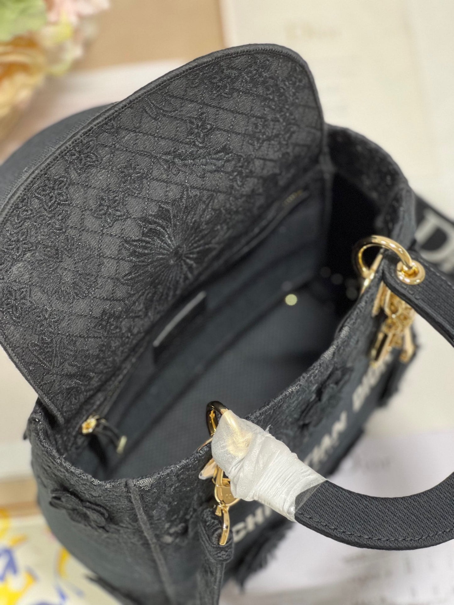 CD Flower Black 24 Lady Dior Bag Canvas 336721 mysite