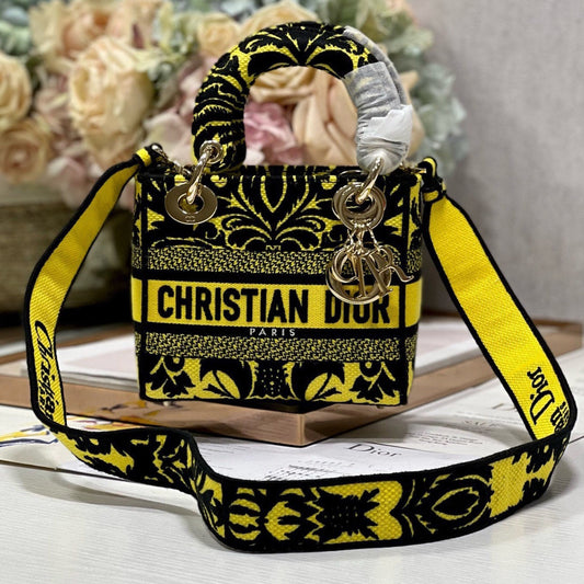 CD Flame Yellow 17 Lady Dior Bag Canvas 336745 mysite