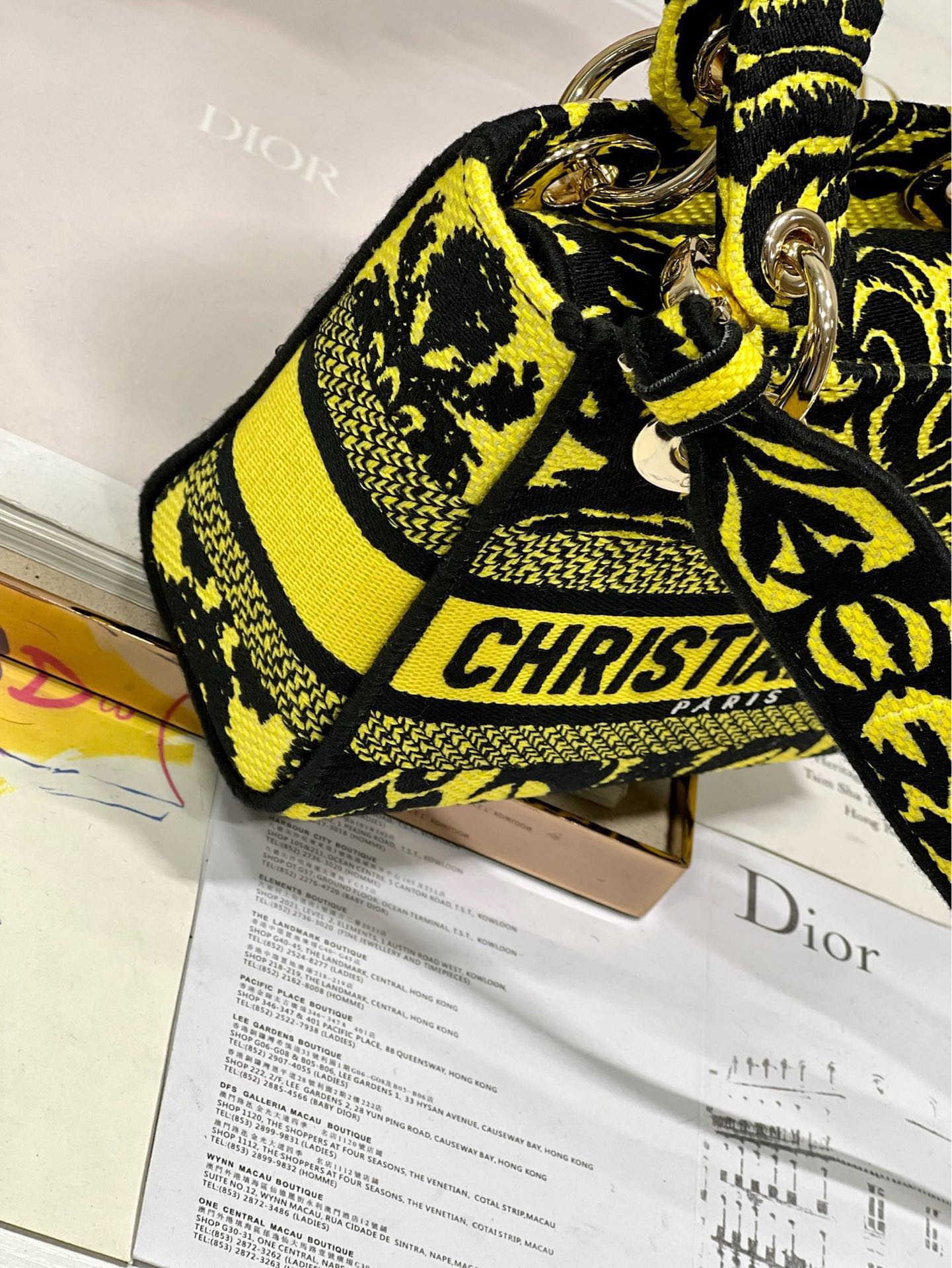 CD Flame Yellow 17 Lady Dior Bag Canvas 336745 mysite