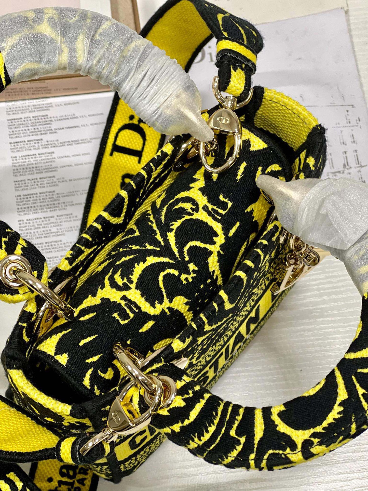 CD Flame Yellow 17 Lady Dior Bag Canvas 336745 mysite