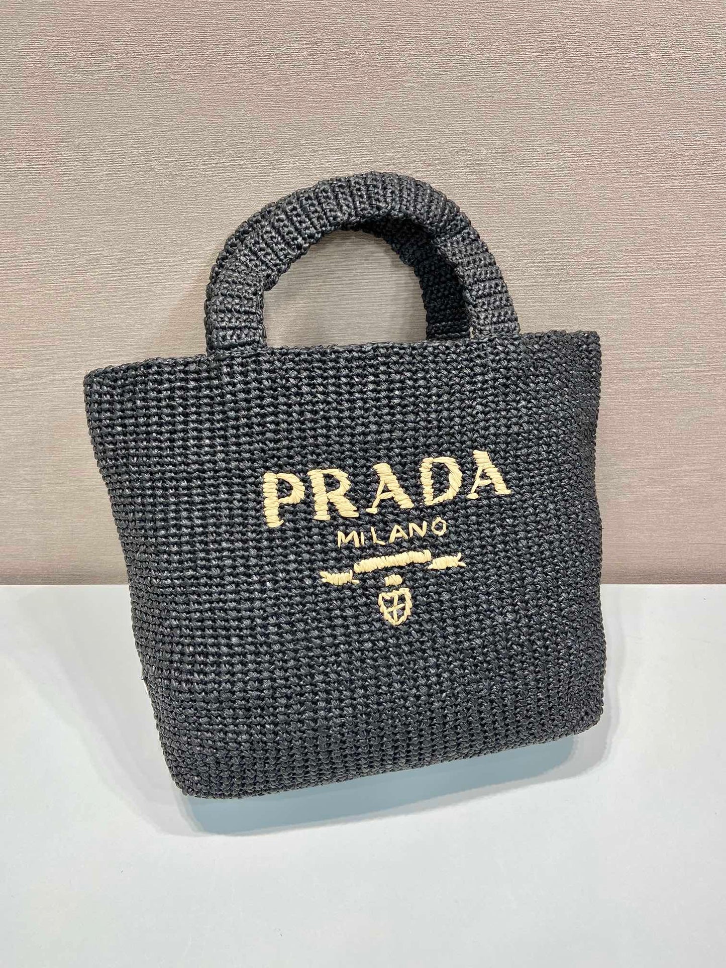 LARGE CROCHET TOTE BAG 47 IN BLACK MIX YELLOW RAFFIA mysite