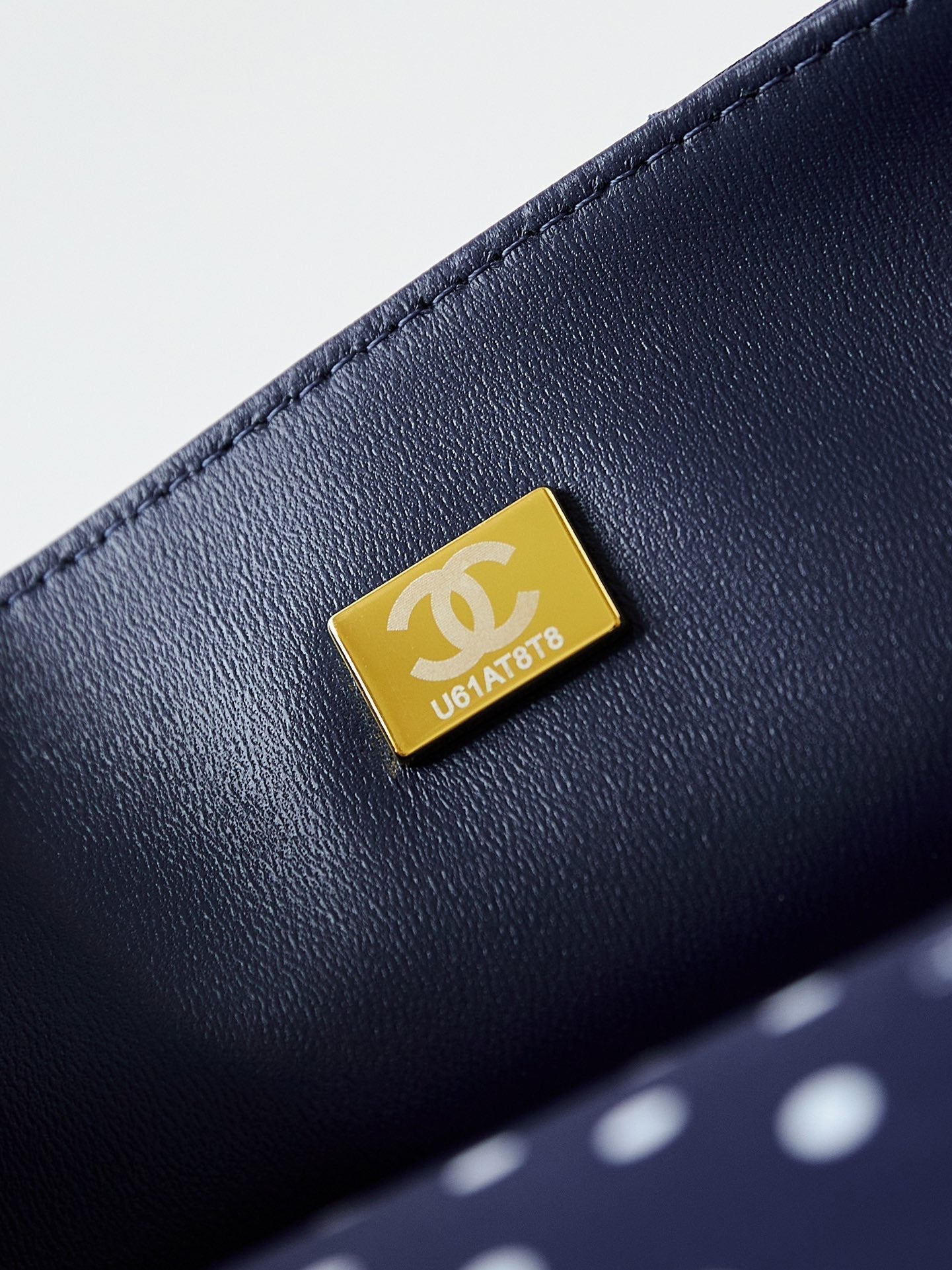 24p medium flap bag 25cm dark blue canvas white polka dot mysite