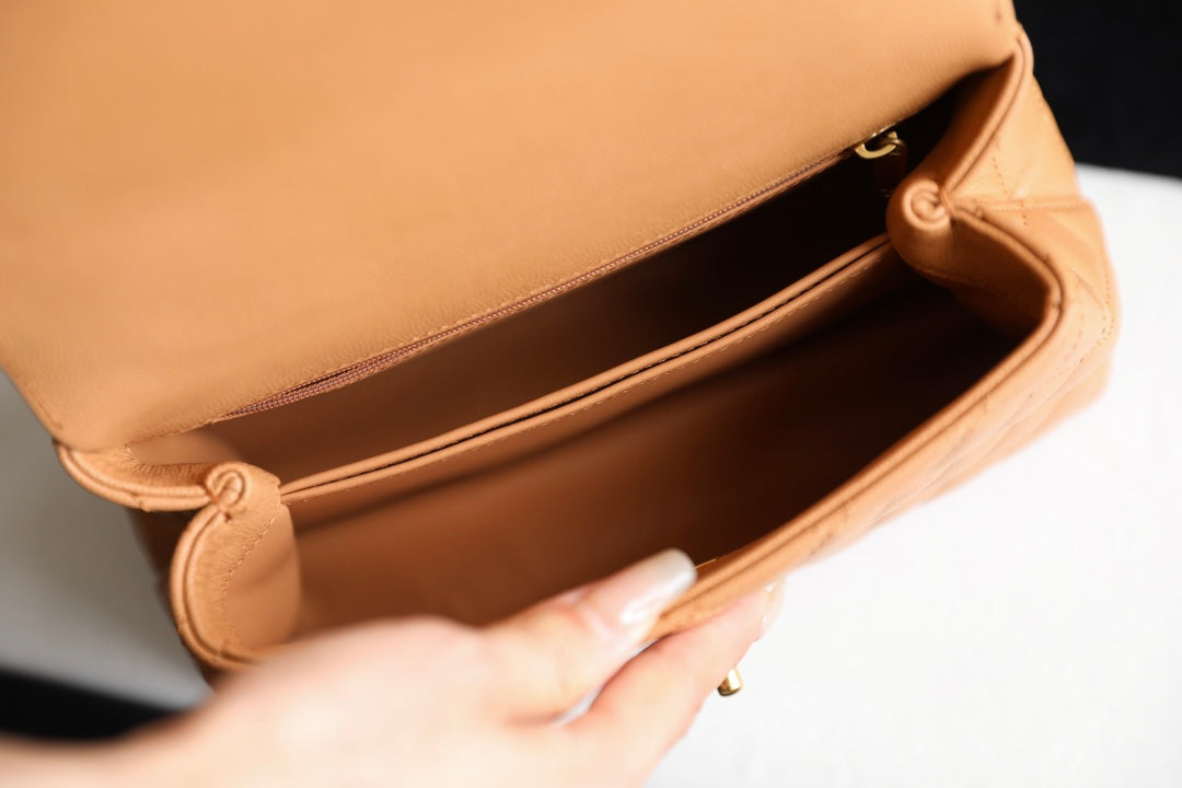 coco handle flap bag 24cm brown quilted caviar leather mysite