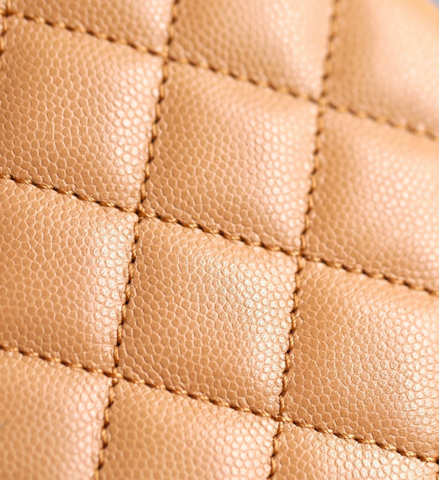 coco handle flap bag 24cm brown quilted caviar leather mysite