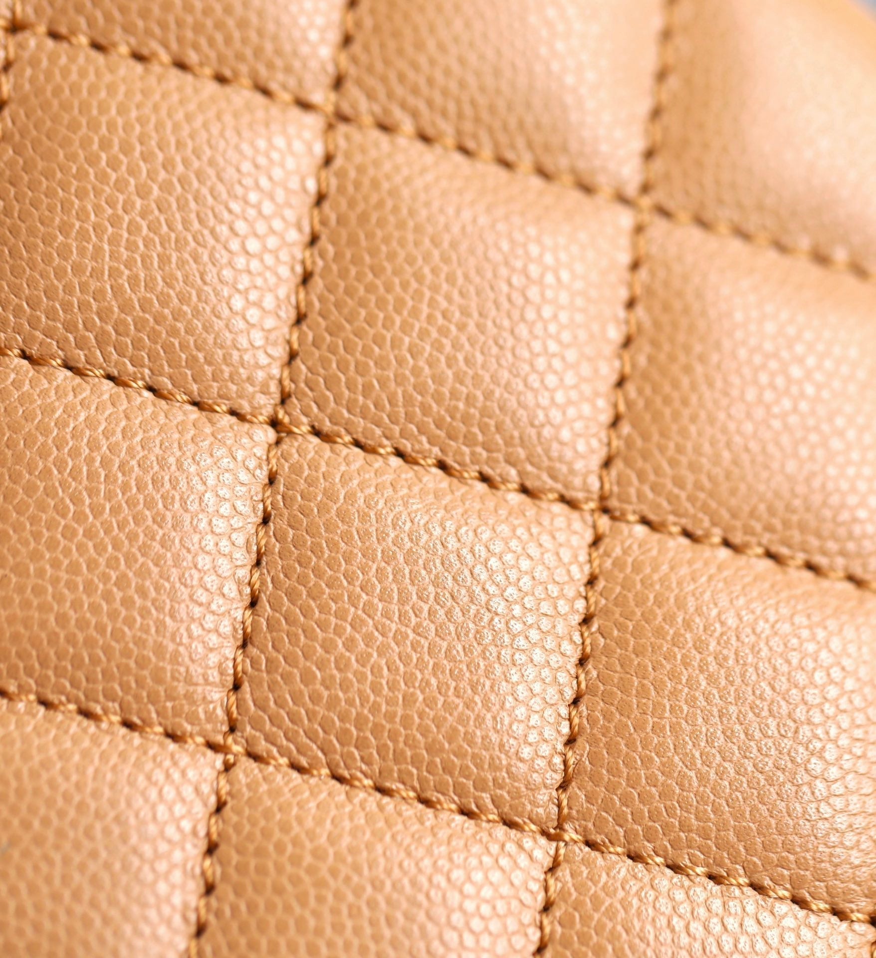 coco handle flap bag 24cm brown quilted caviar leather mysite