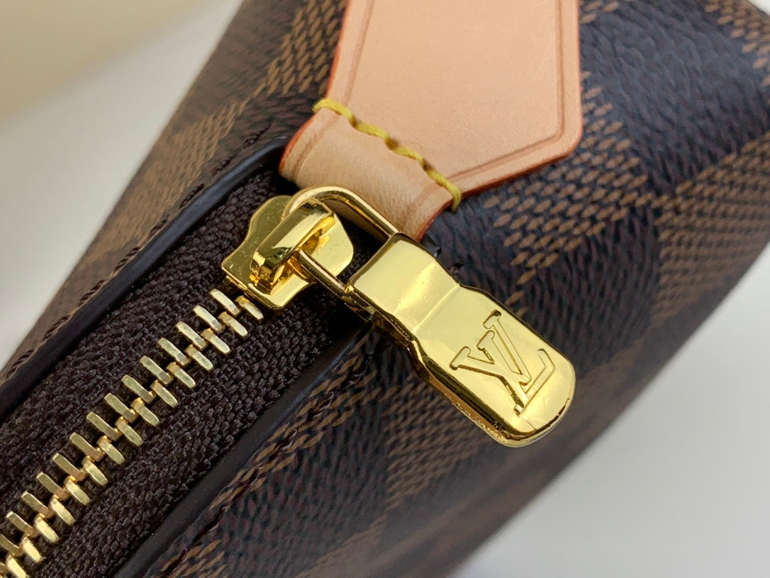 COSMETIC POUCH PM 19 IN BROWN DAMIER EBENE CANVAS mysite