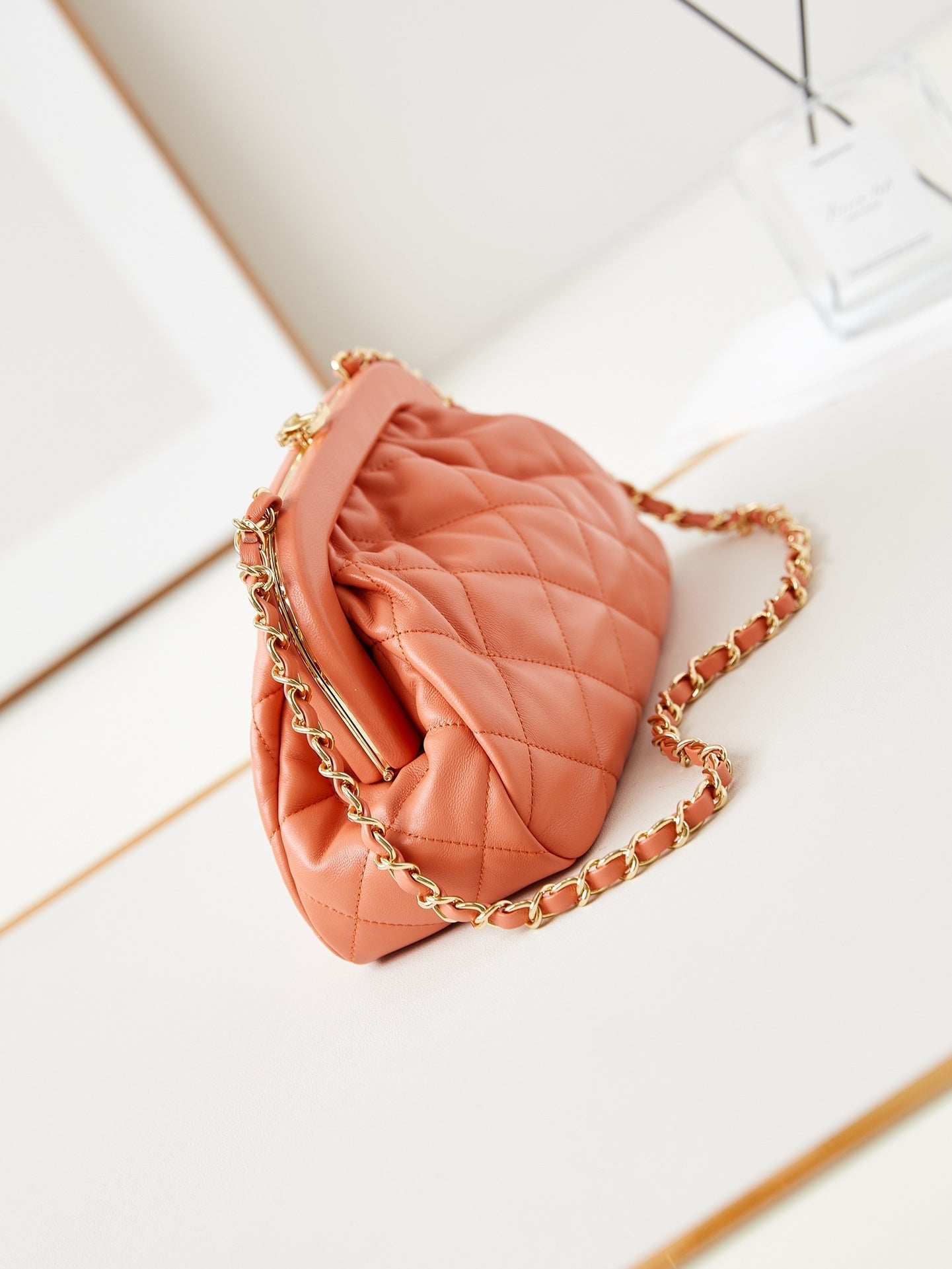 24a clutch 24cm orange lambskin gold hardware mysite