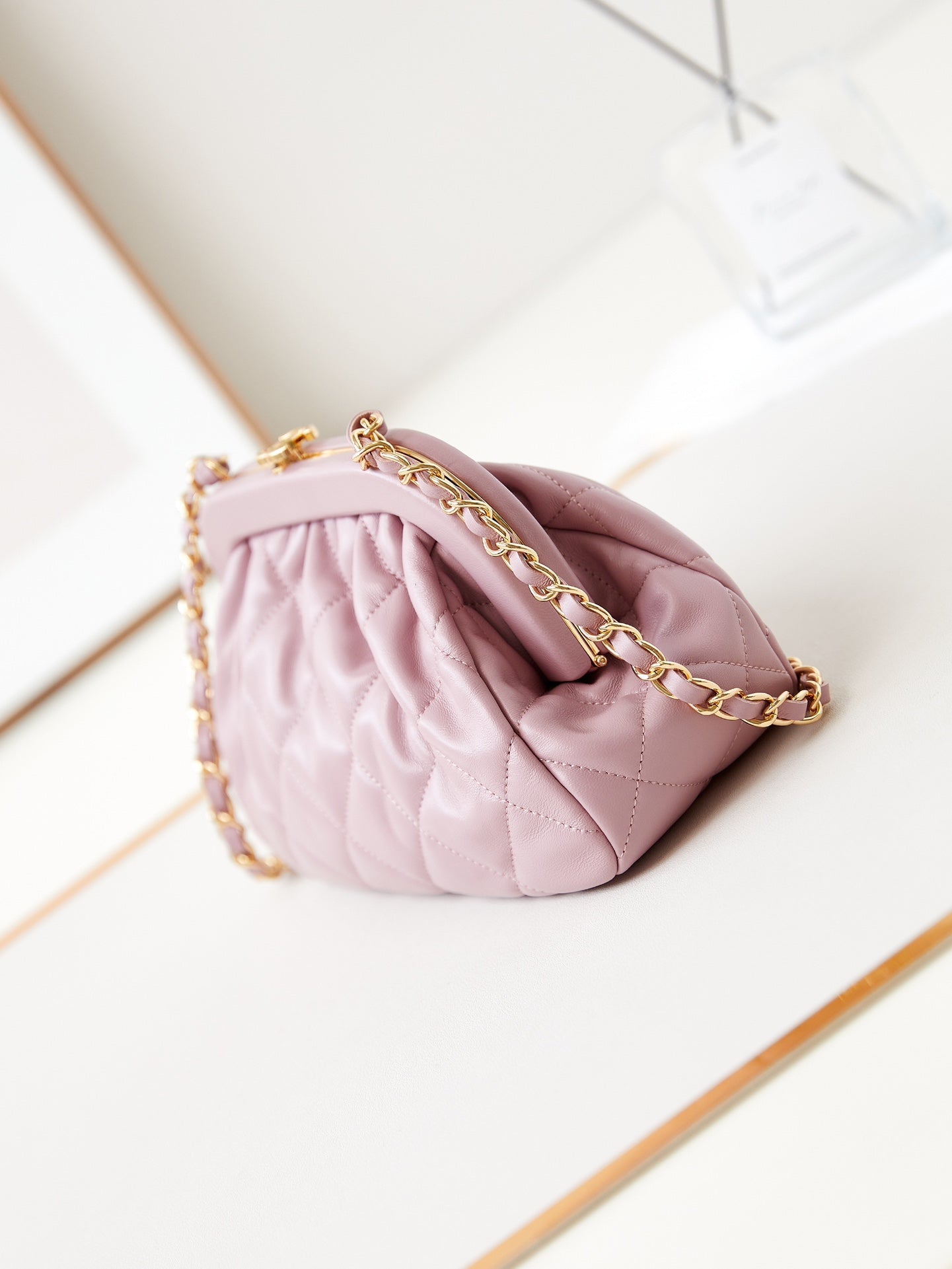 24a clutch 24cm light pink lambskin gold hardware mysite