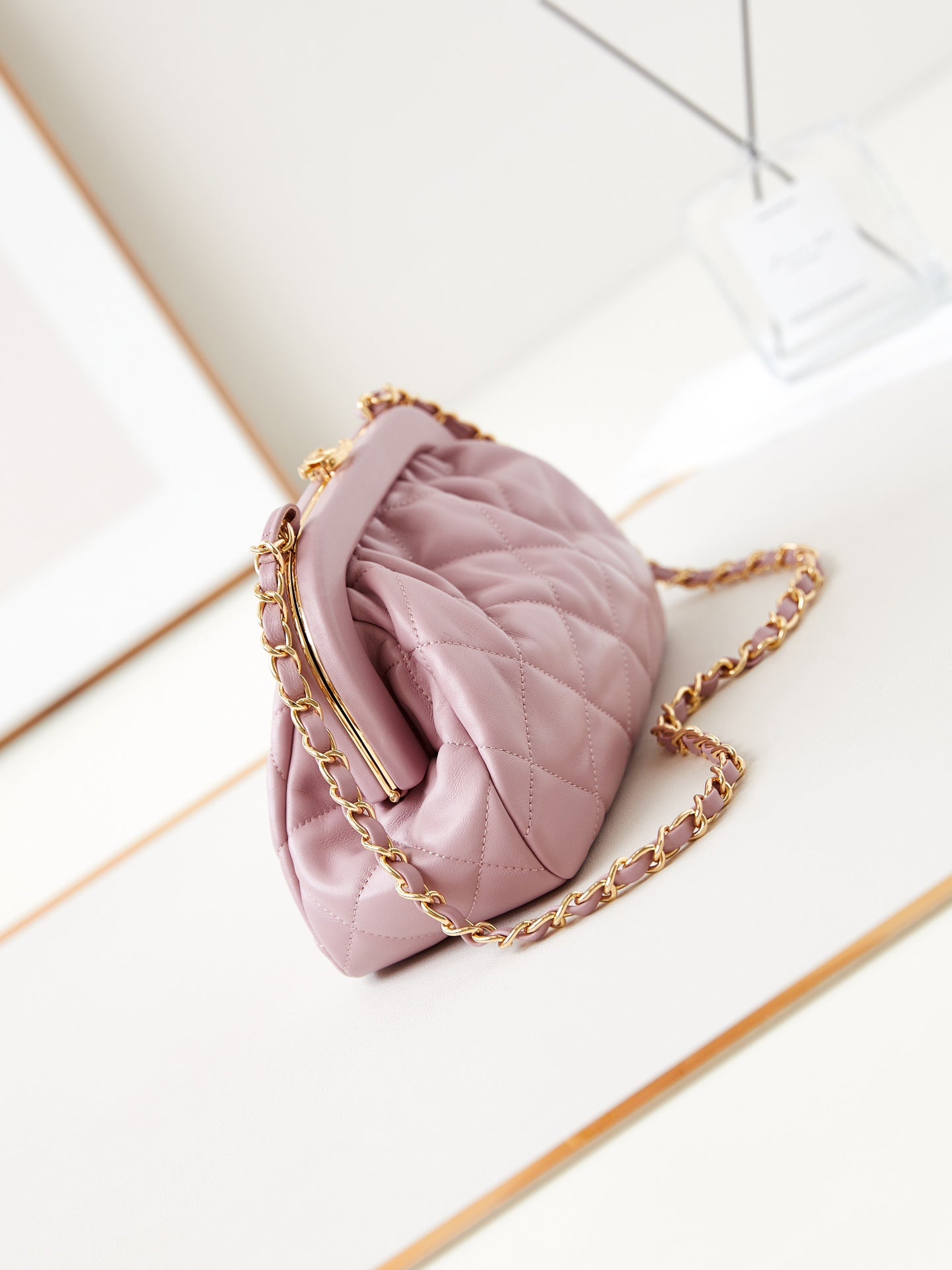 24a clutch 24cm light pink lambskin gold hardware mysite